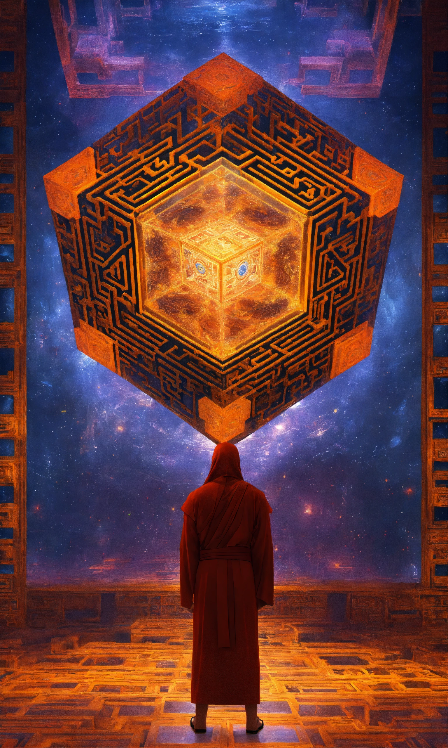 Lexica - Taoist monk tesseract body fractal three point perspective ...