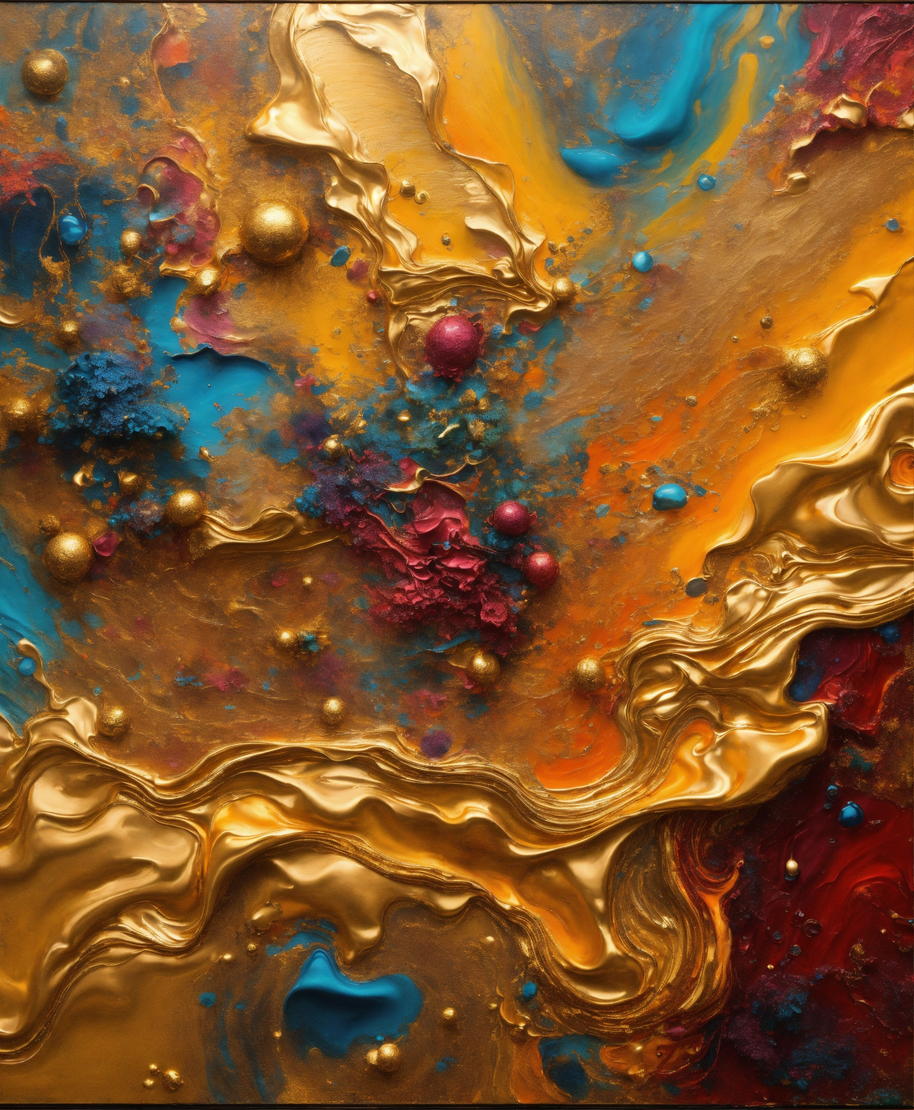 Lexica - Colorful abstract painting oil and water complex complicated ...