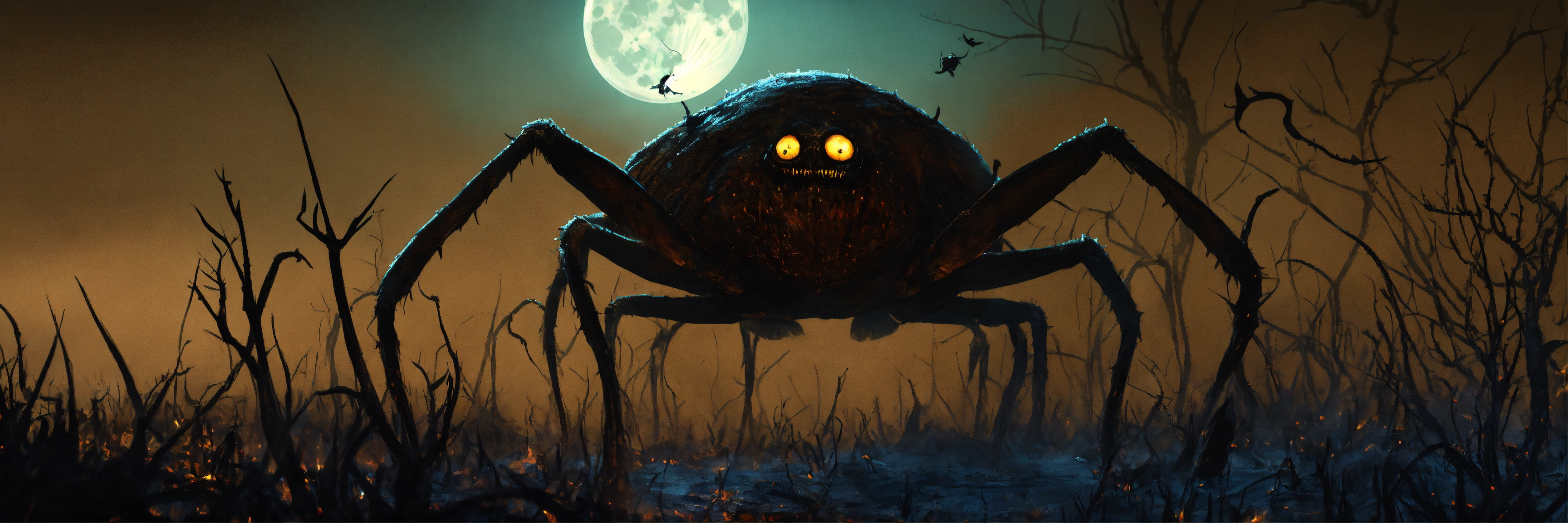 Lexica - Under a full moon, terrifying creatures of various sizes ...