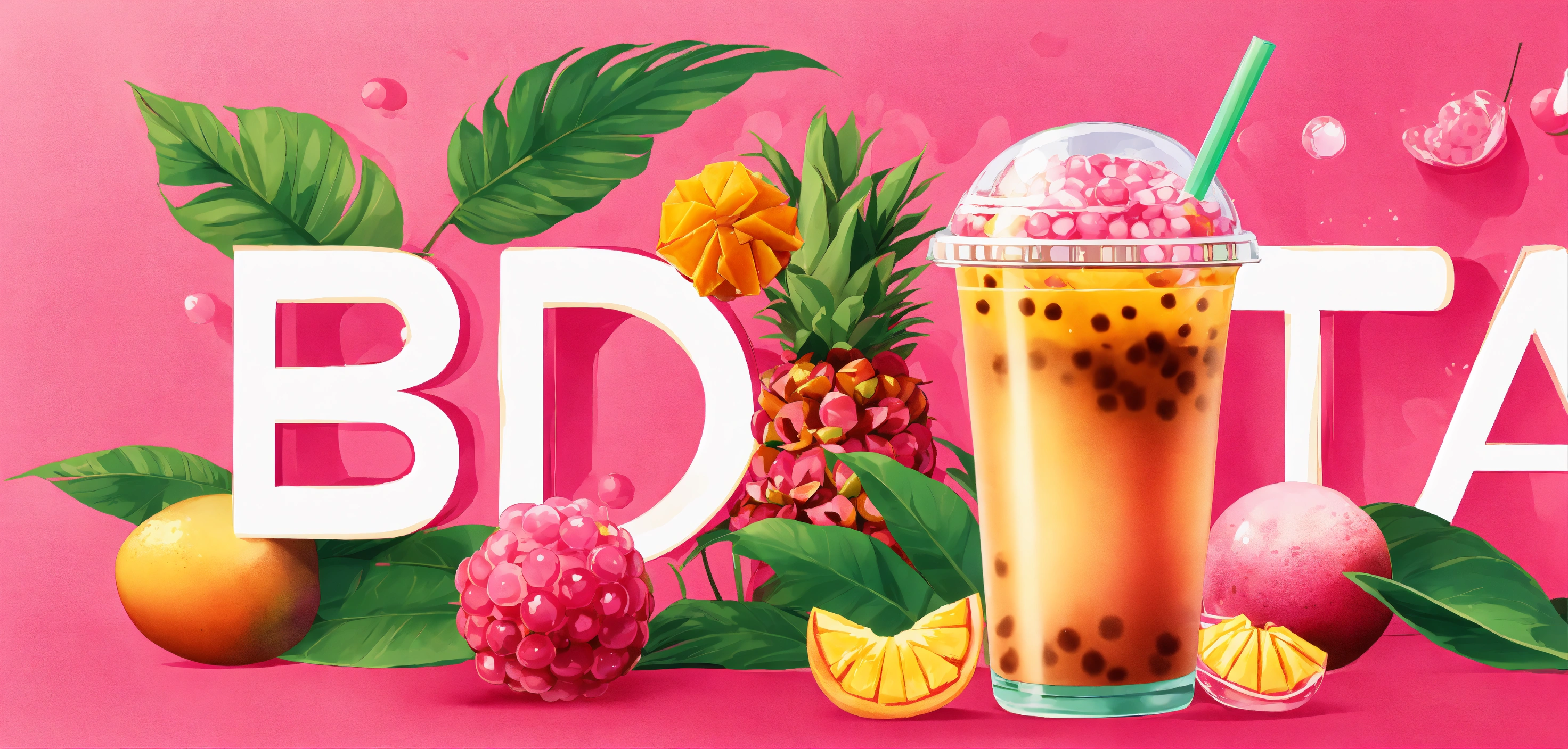 Lexica - Boba tea title, text, vector, illustration, typography ...