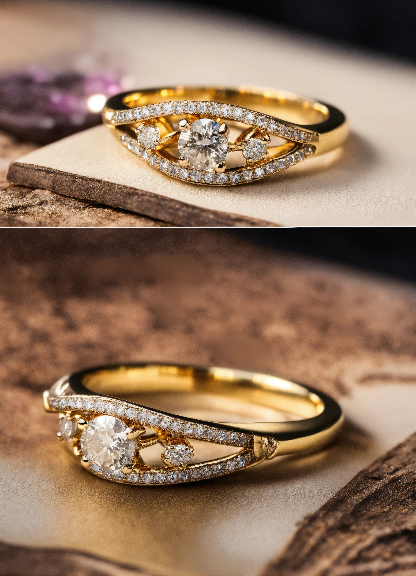 Lexica - Jewellery design, vintage style, Create diamond gold ring with ...