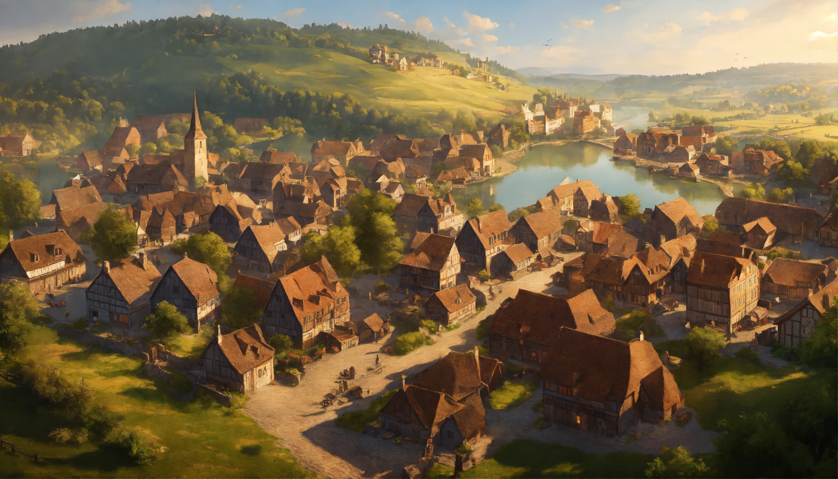 Lexica - Highly realistic, photography, Bird's eye view of a medieval ...