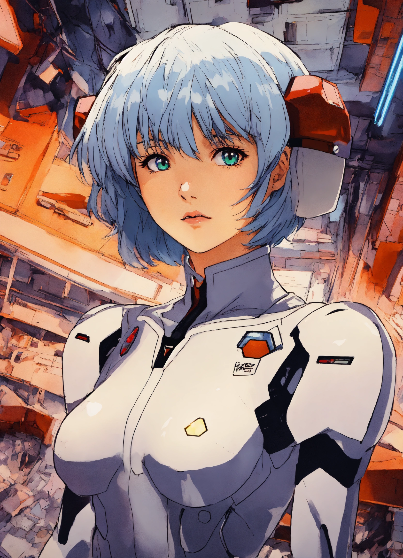 Lexica - Stunning anime wallpaper illustration of Rei Ayanami from Neon  Genesis Evangelion, detailed scene, stunning details, trending on  artstation