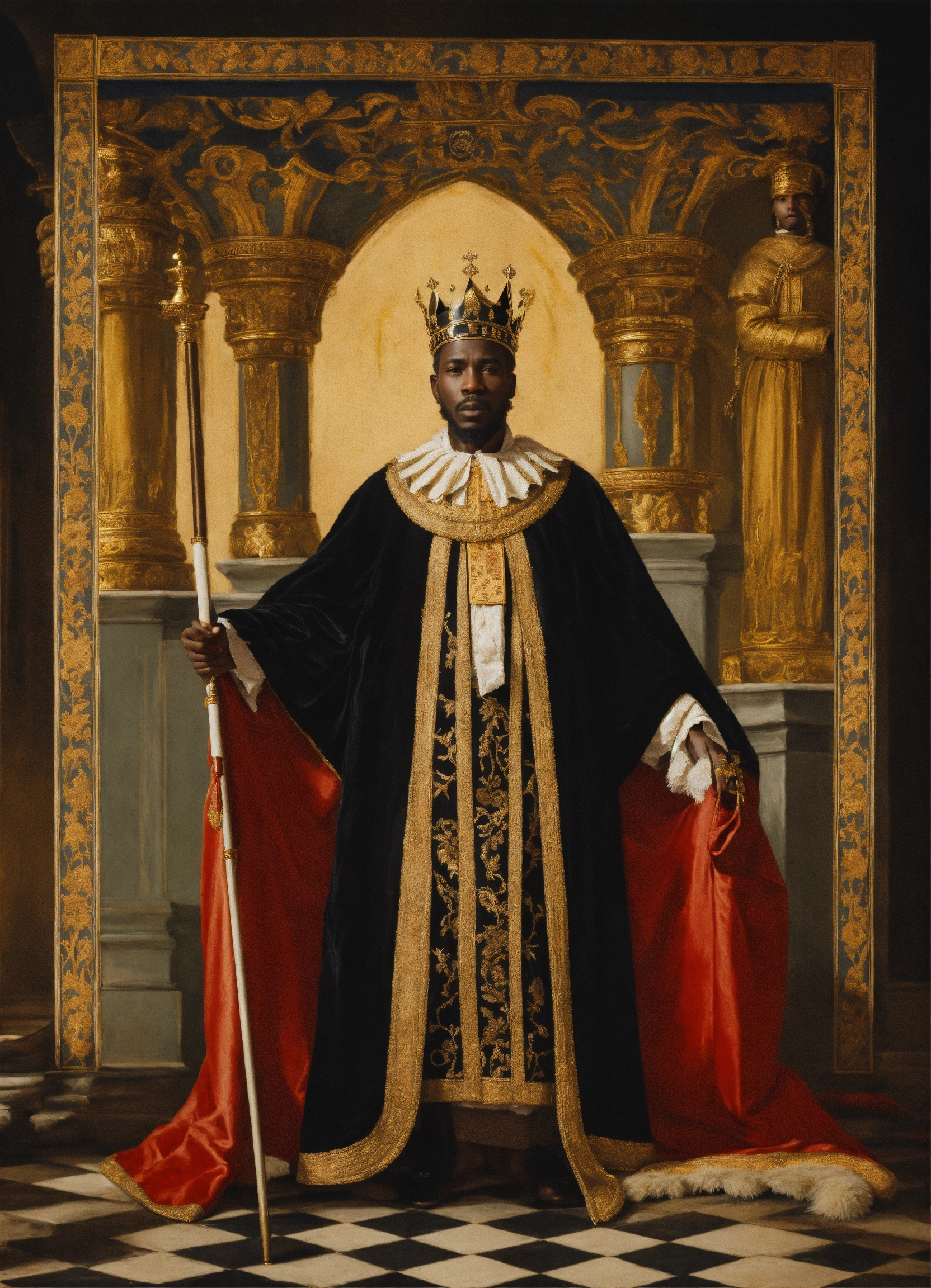 Lexica - A black king wearing a royal robe