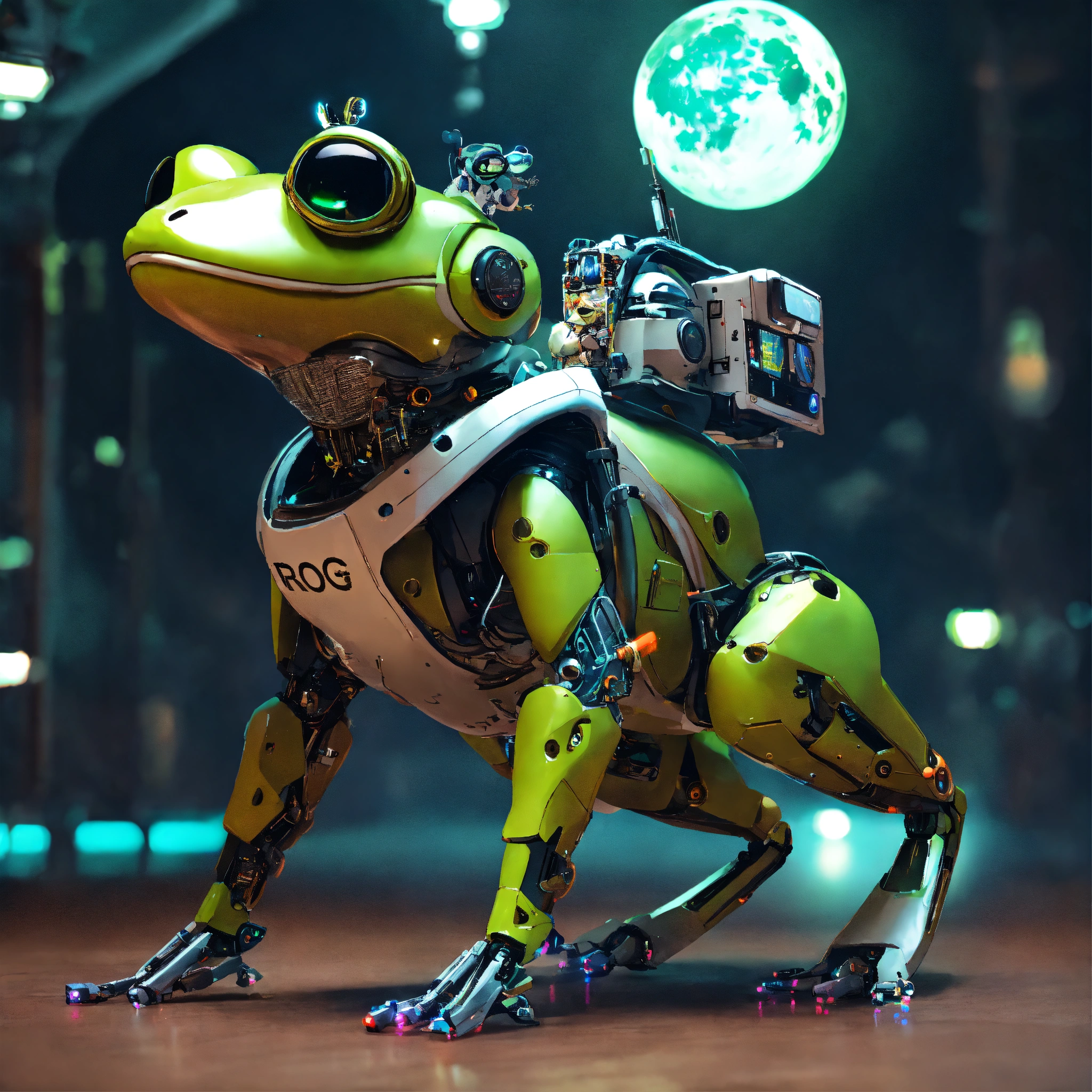 Lexica - Frog with dog inu full body cyberpunk style immaculate robot ...
