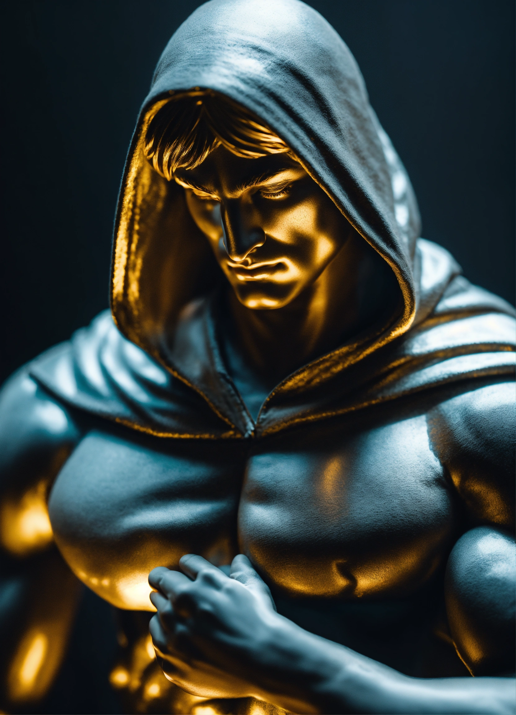 Lexica - Simple muscular greek god statue with middelparting hair with ...
