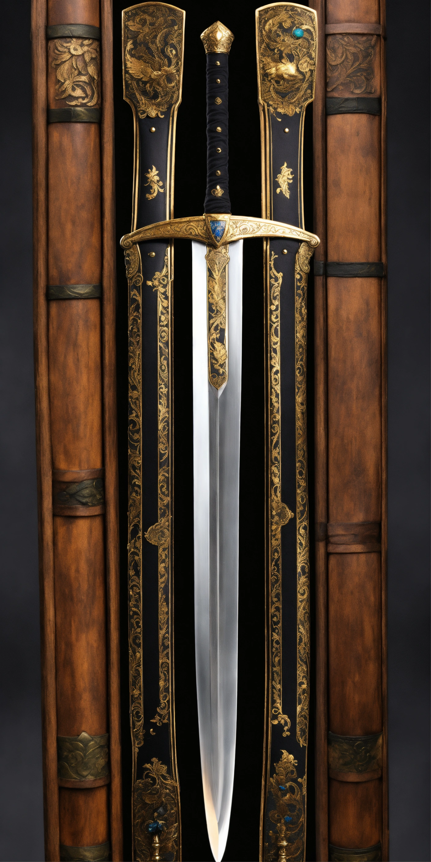 Lexica - Richly decorated long longsword, ultra realistic, very detailled