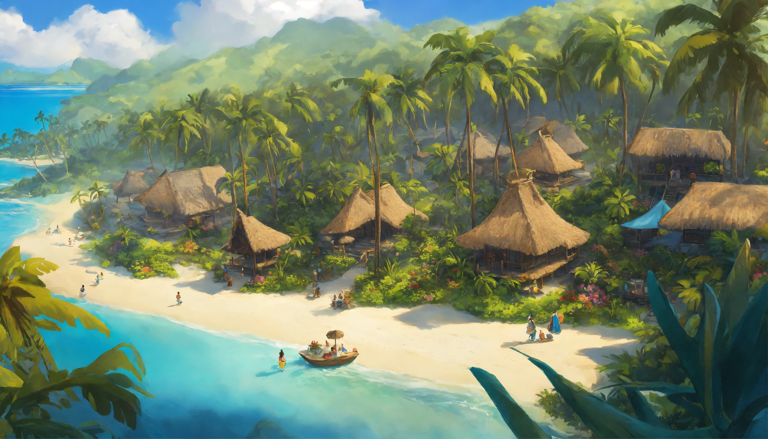Lexica - Concept art of tropical village, Polynesian, fantasy, moana ...