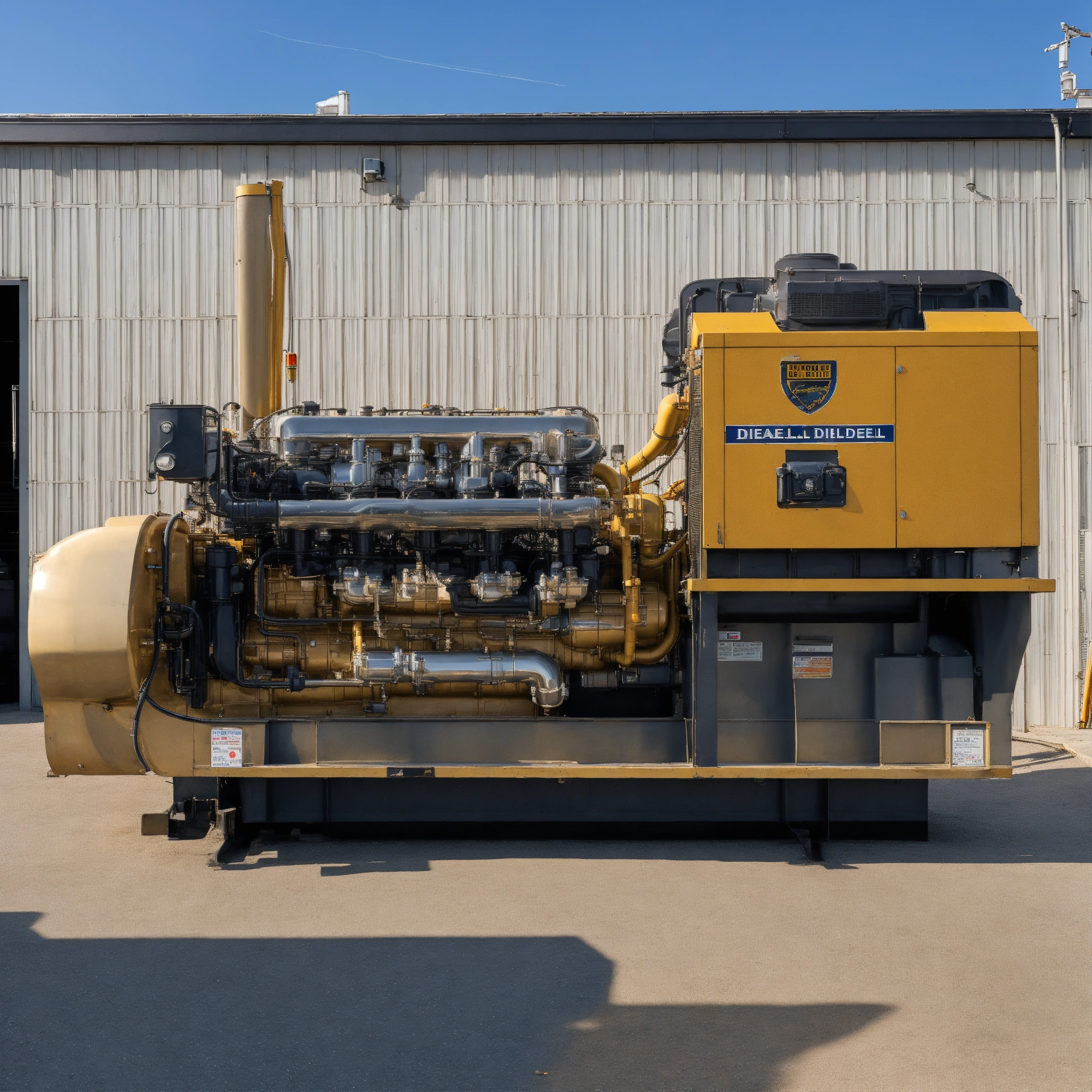Lexica - A photo of a large diesel engine. The engine is clean and well ...