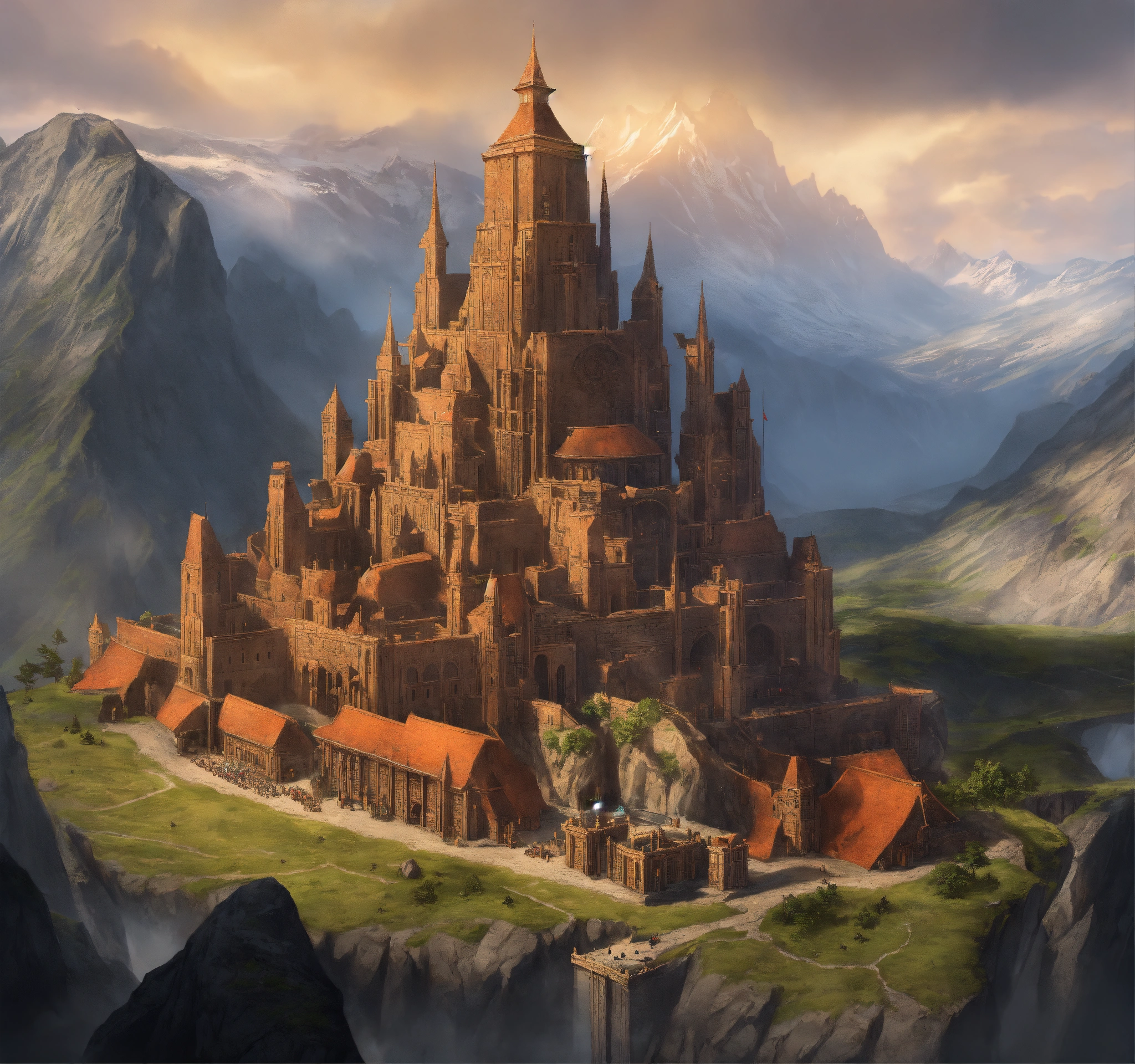 Lexica - A massive dwarven city at the base nestled within a large ...