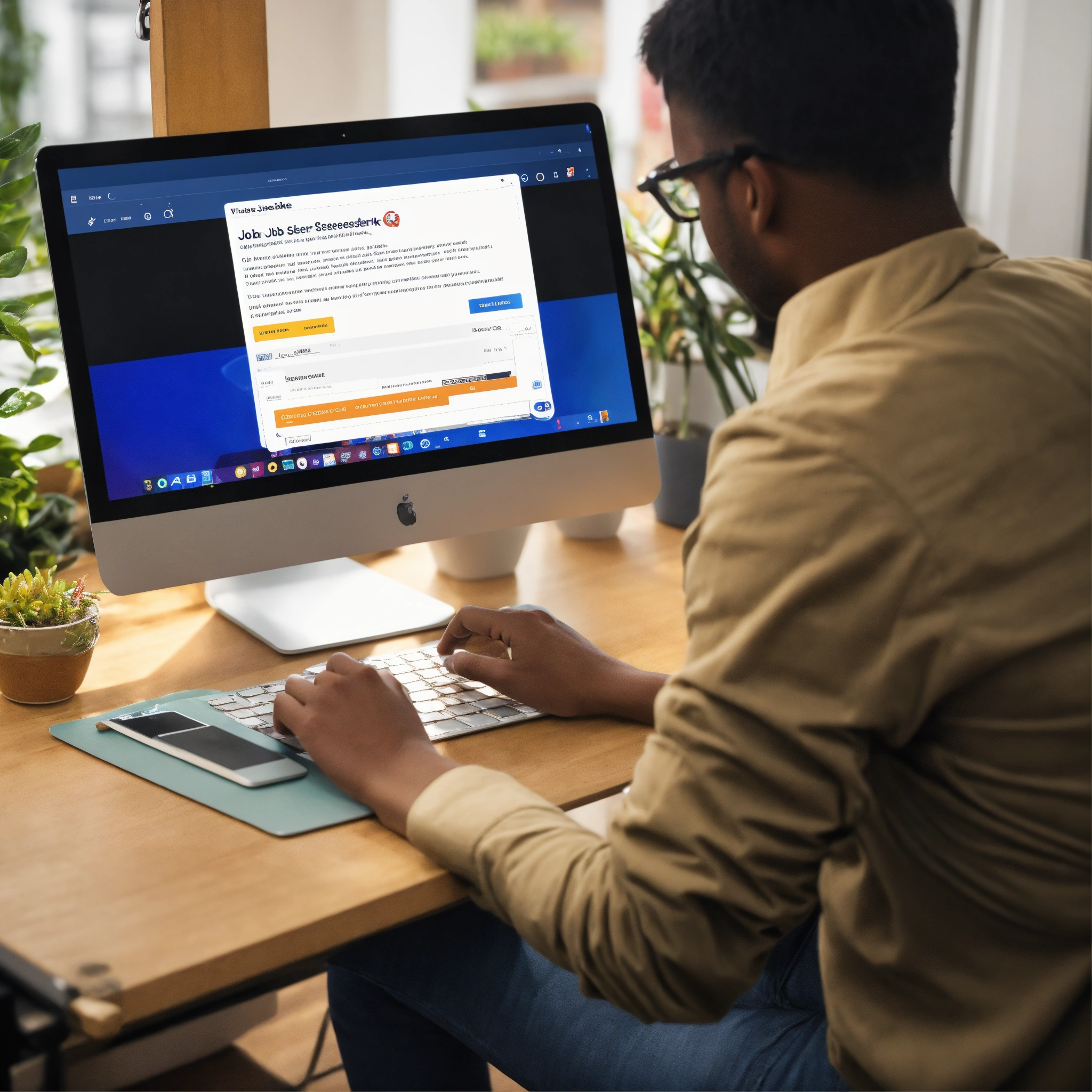 Lexica - A photo of a job seeker searching for a job. The job seeker is ...