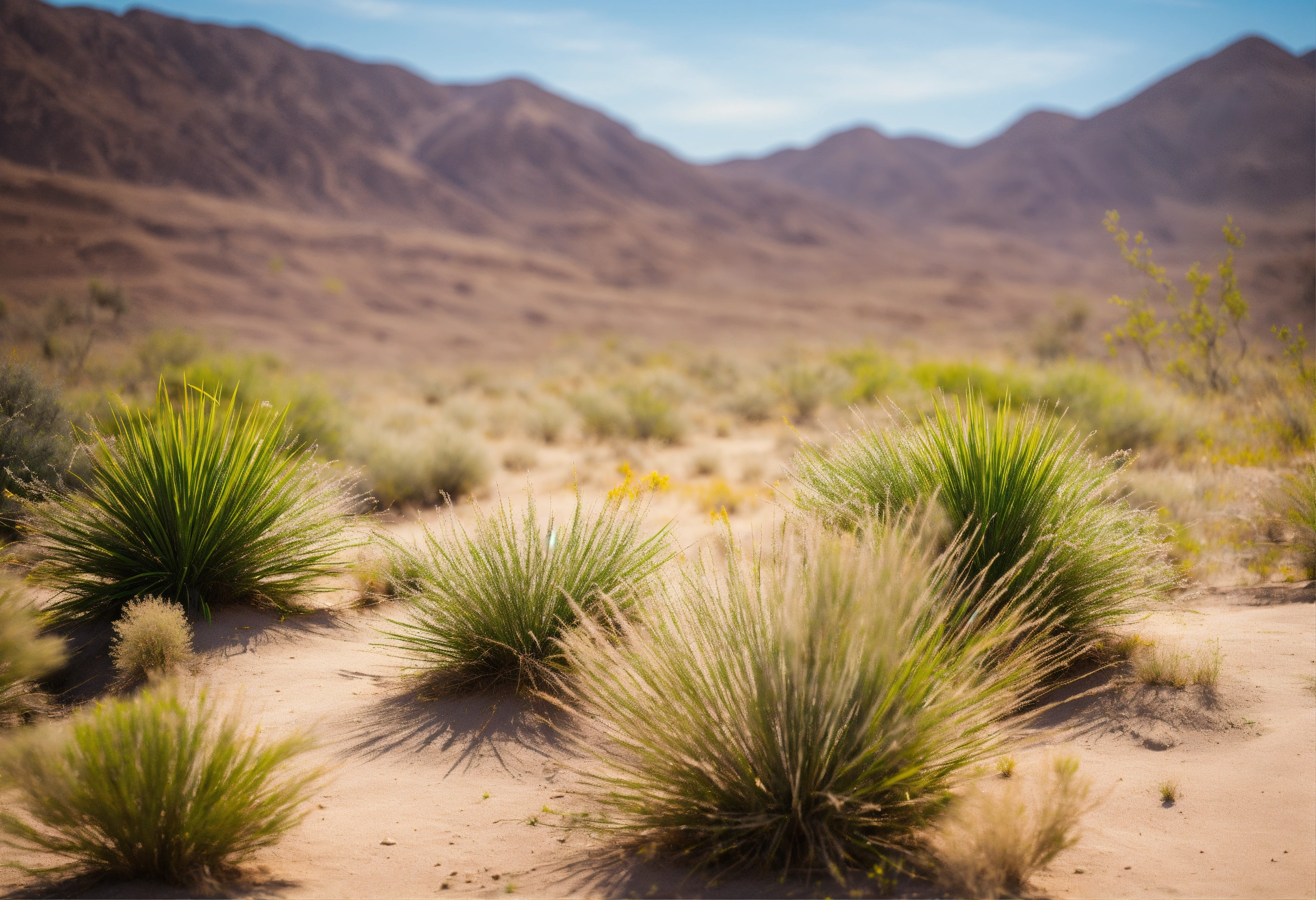 Lexica - A desert background with some grasses in the spring season