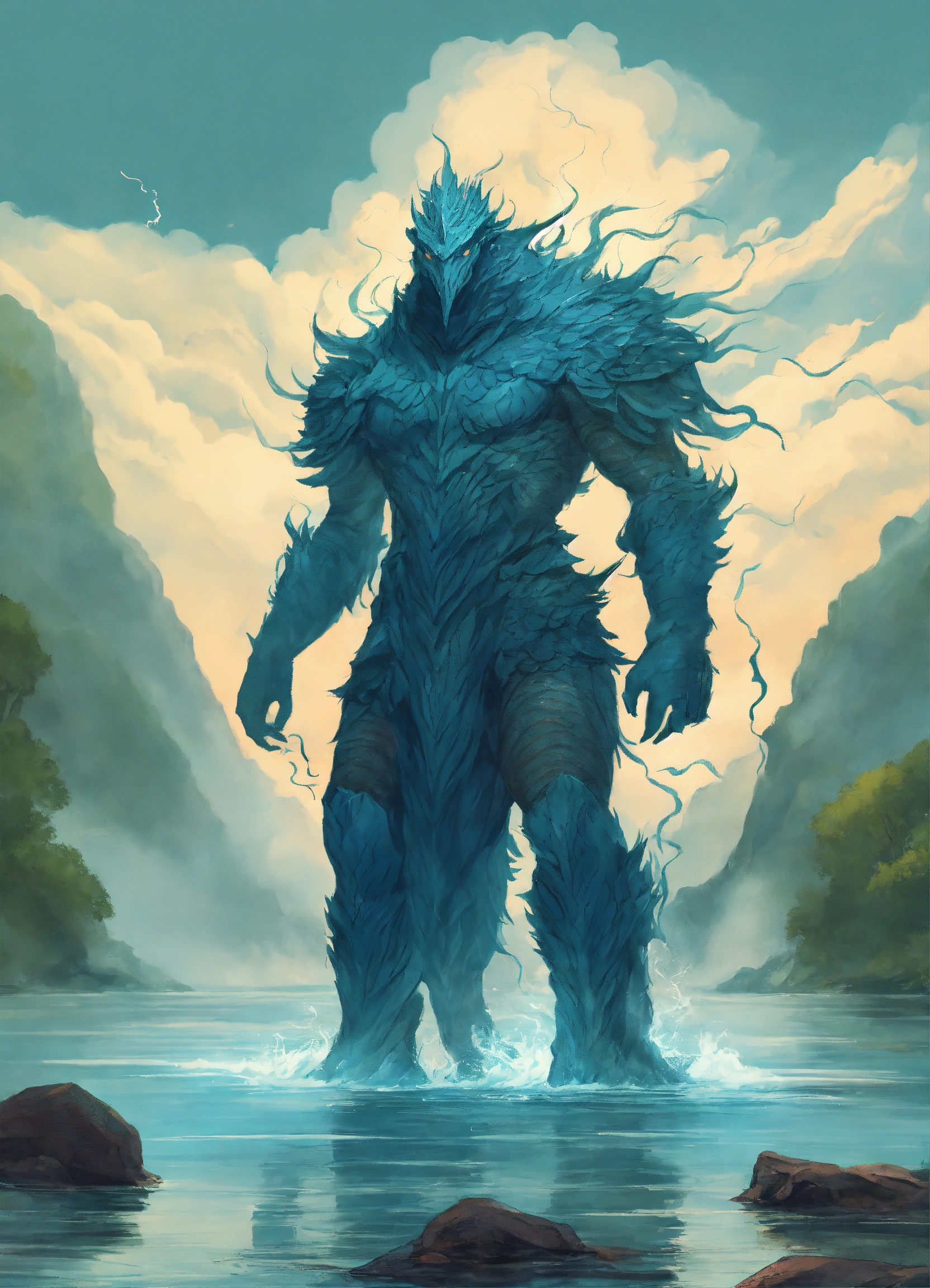 Lexica - Standing before A faceless fantasy monster that is a guardian ...