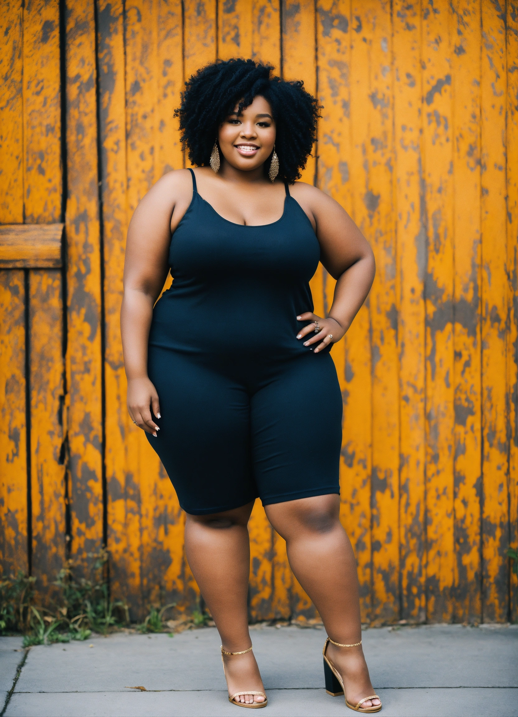 Lexica - Plus size beautiful black woman wearing a tank top