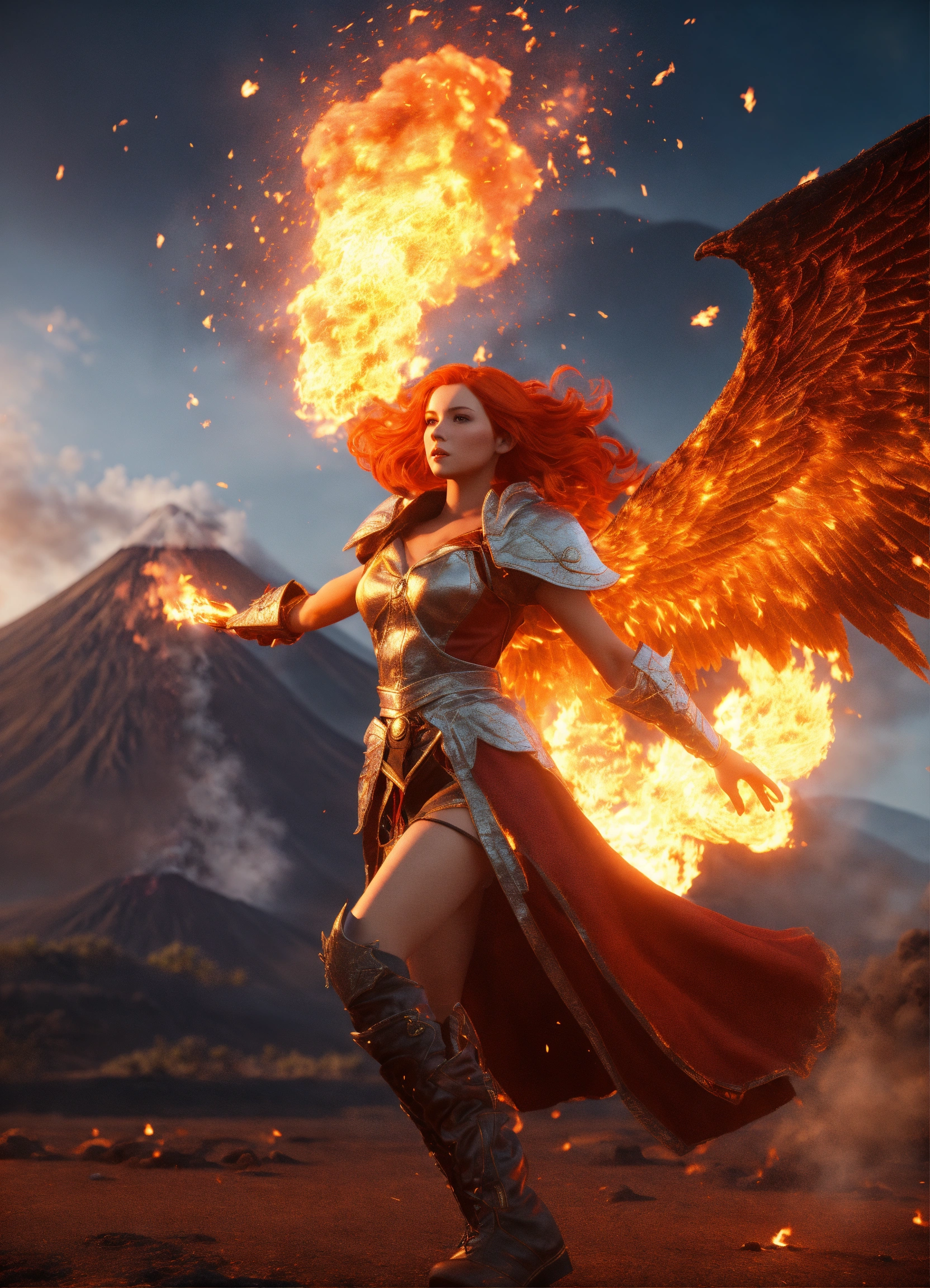 Lexica - Small female pale skinned redhead mage wearing traveling ...