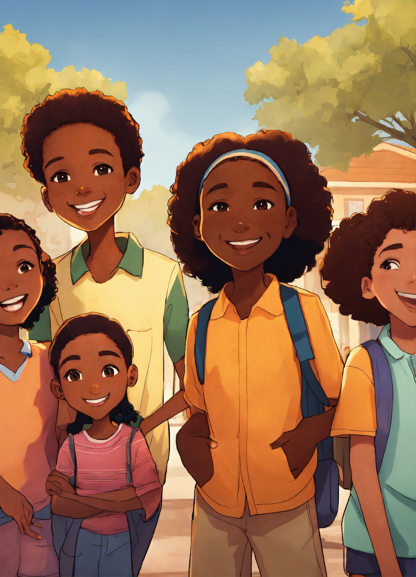 Lexica - MIDDLE SCHOOL AGED ANIMATED AFRICAN AMERICAN CHILDREN SMILING