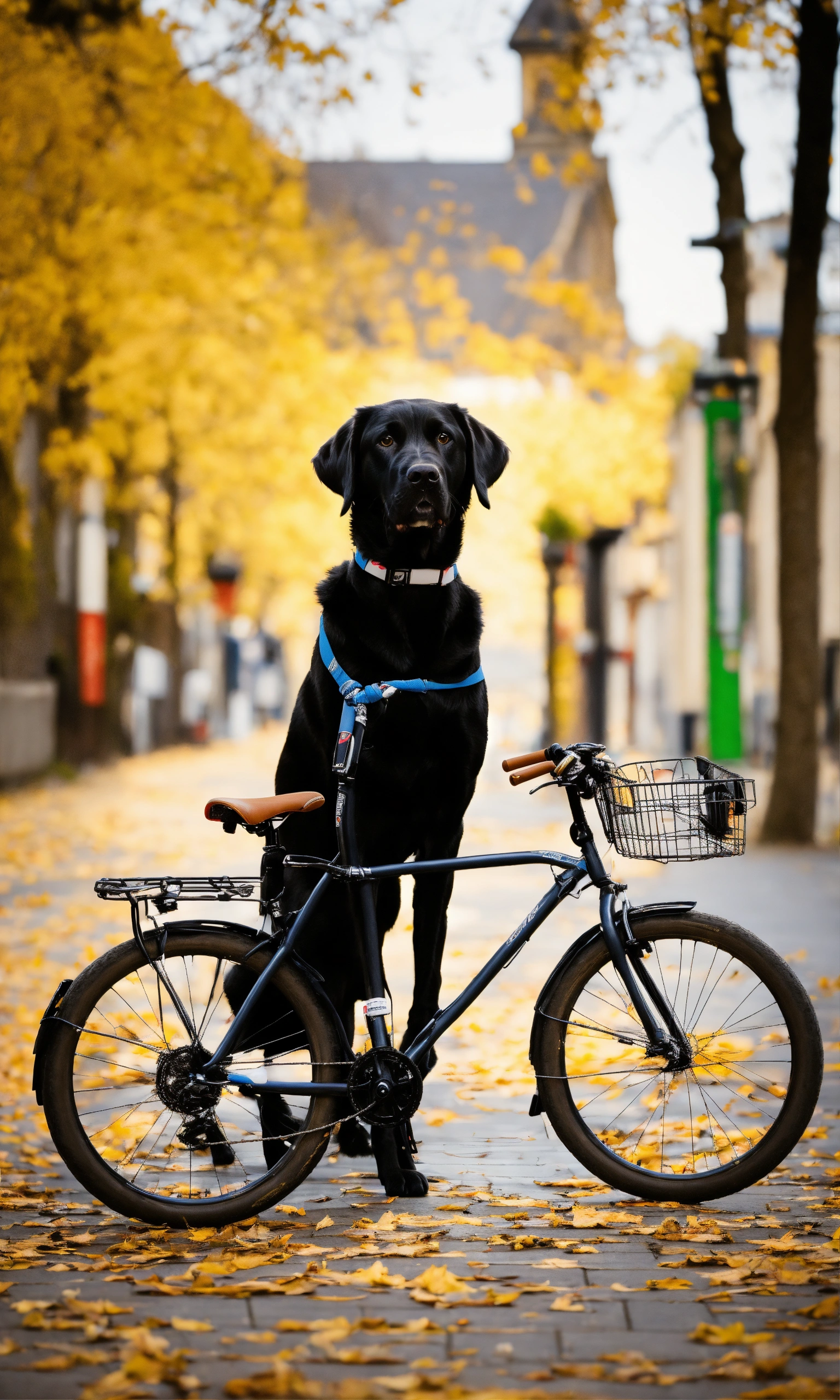 Lexica - Labrador Retriever stand langa o bicicleta asteptand stapanul