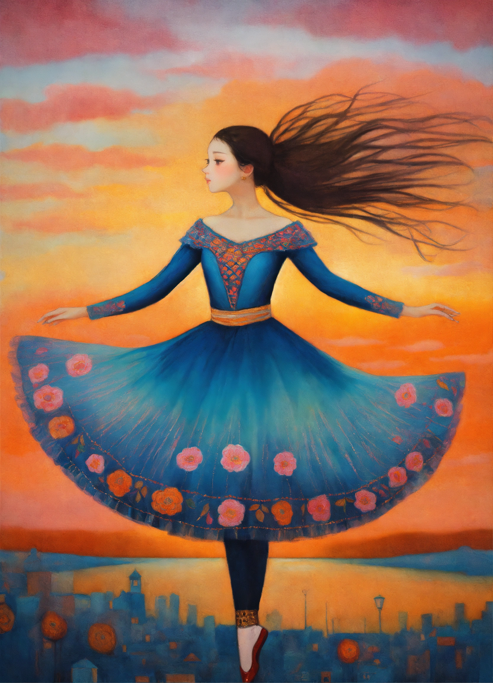 Paintings of Tulle Dresses