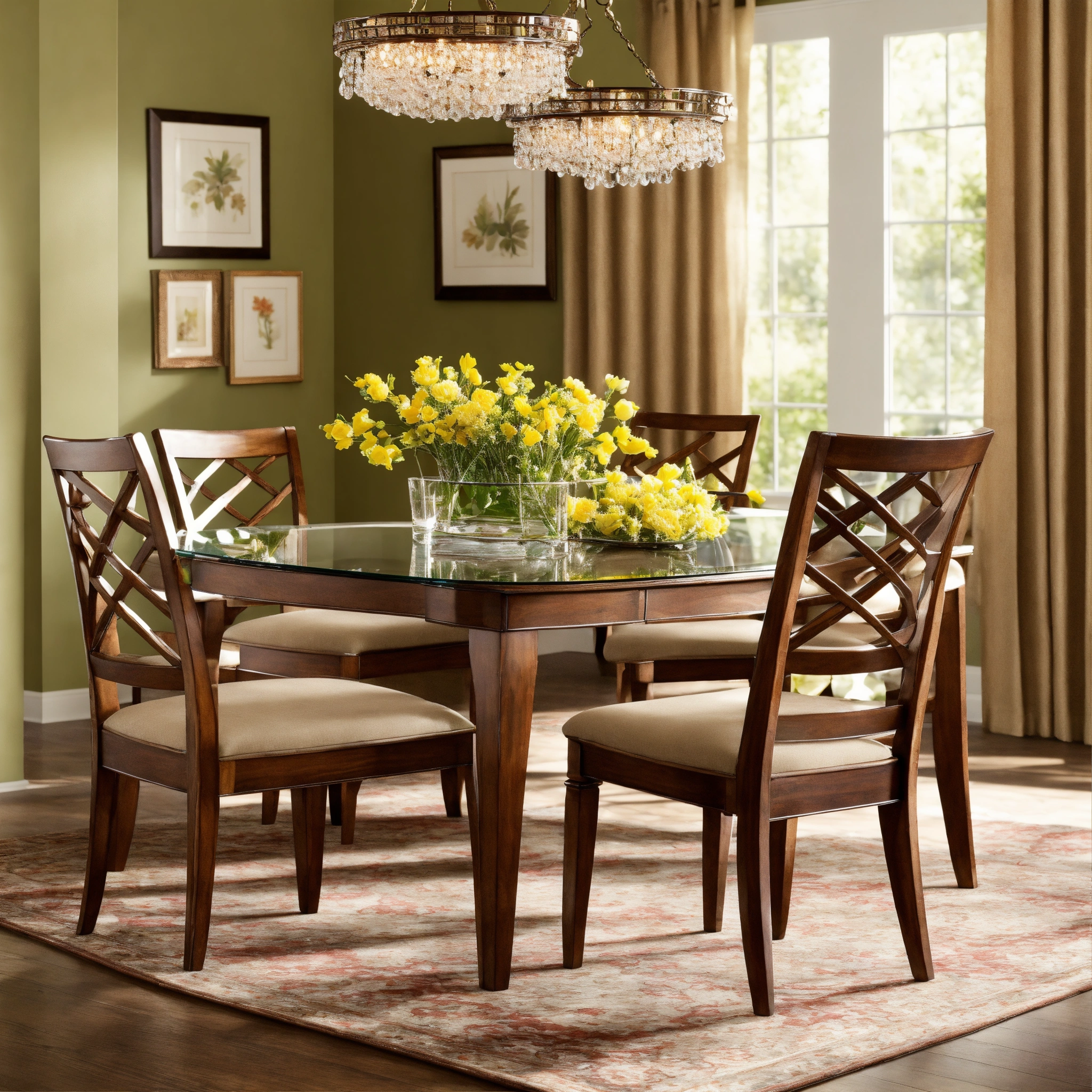 Lexica - A photo of a beautiful dining room table. The table is made of ...