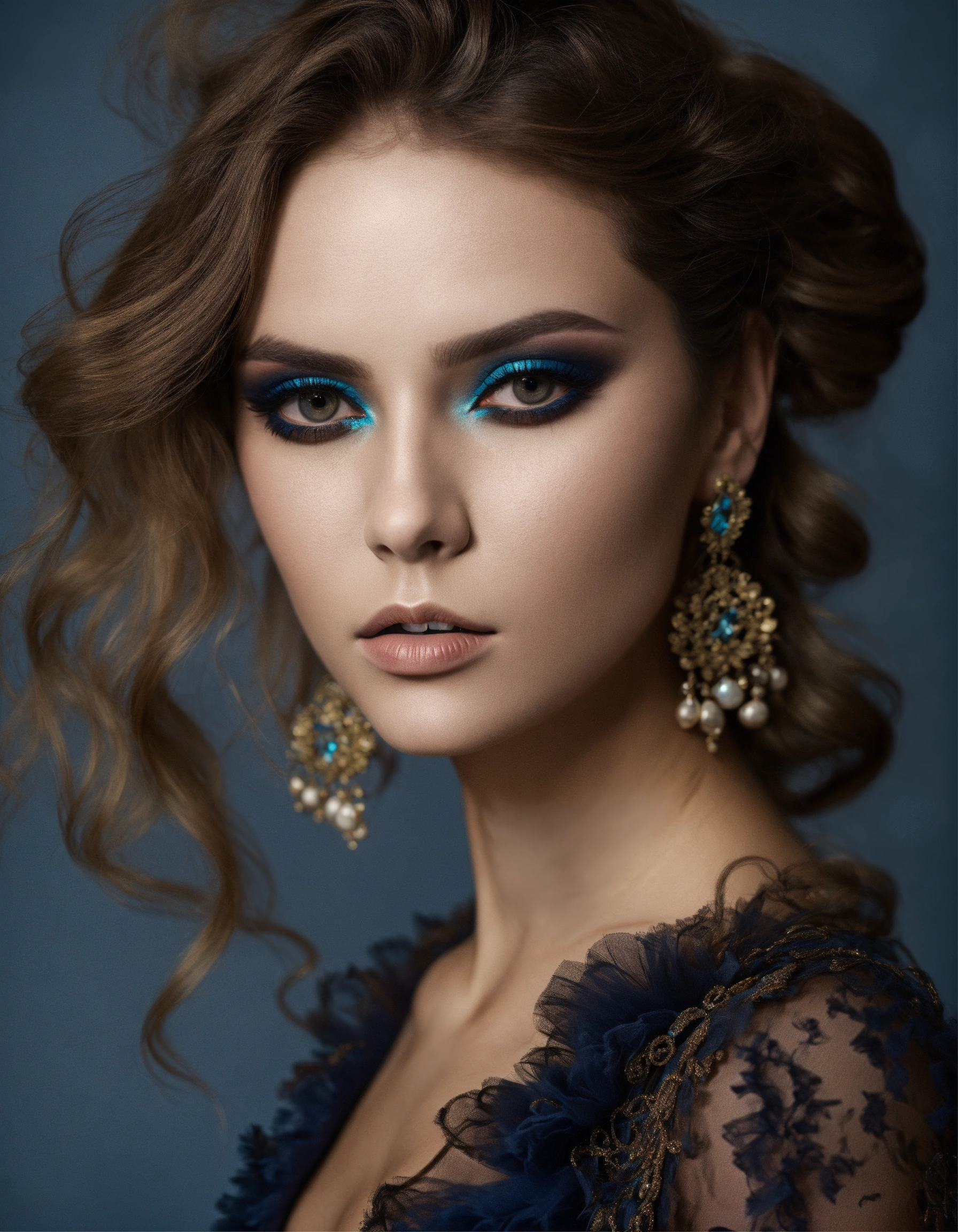 Lexica - Fashion campaign, portrait, barocque, fashion model, smokey eyes