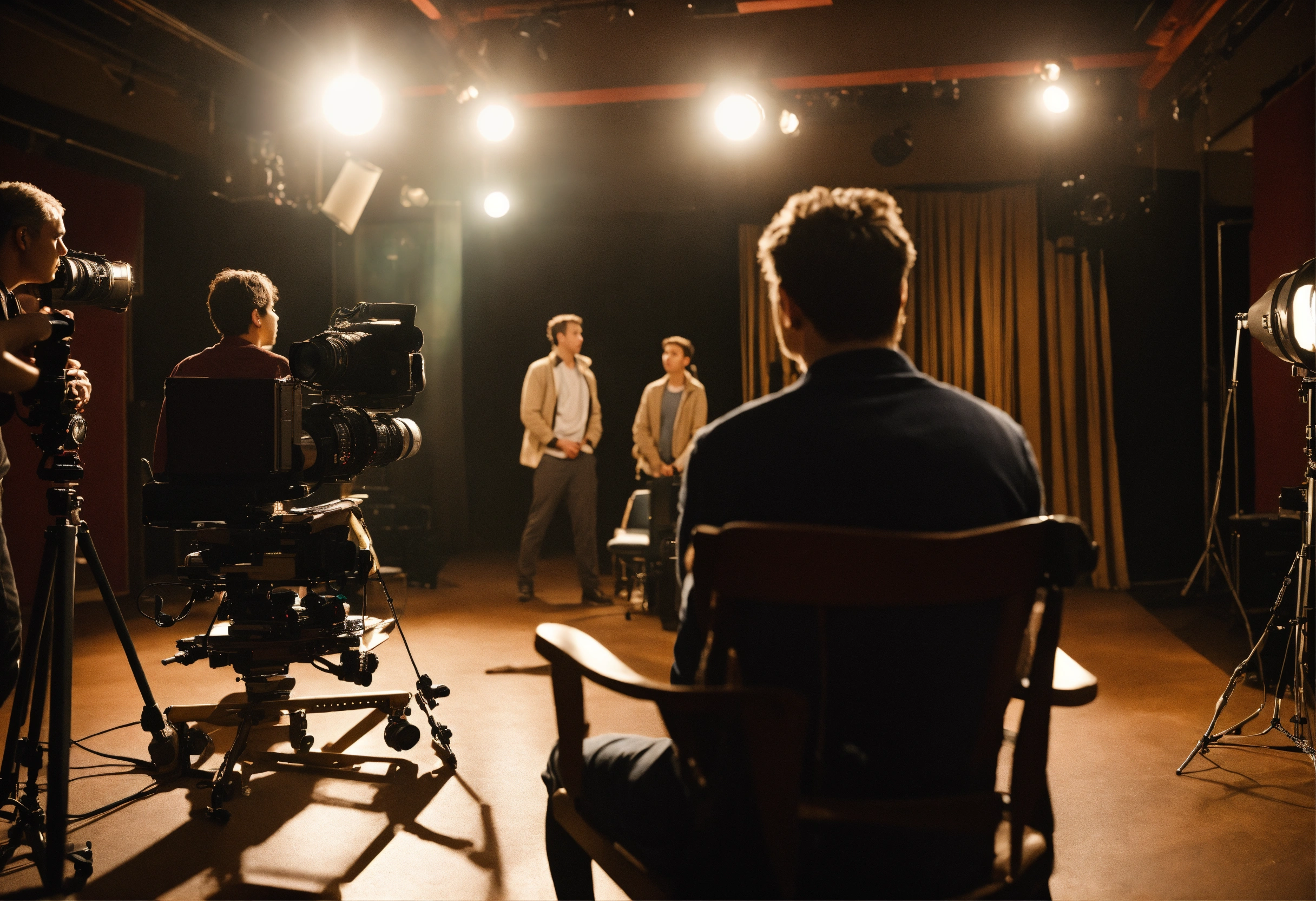 Lexica - View from the back a film director in the director's chair ...