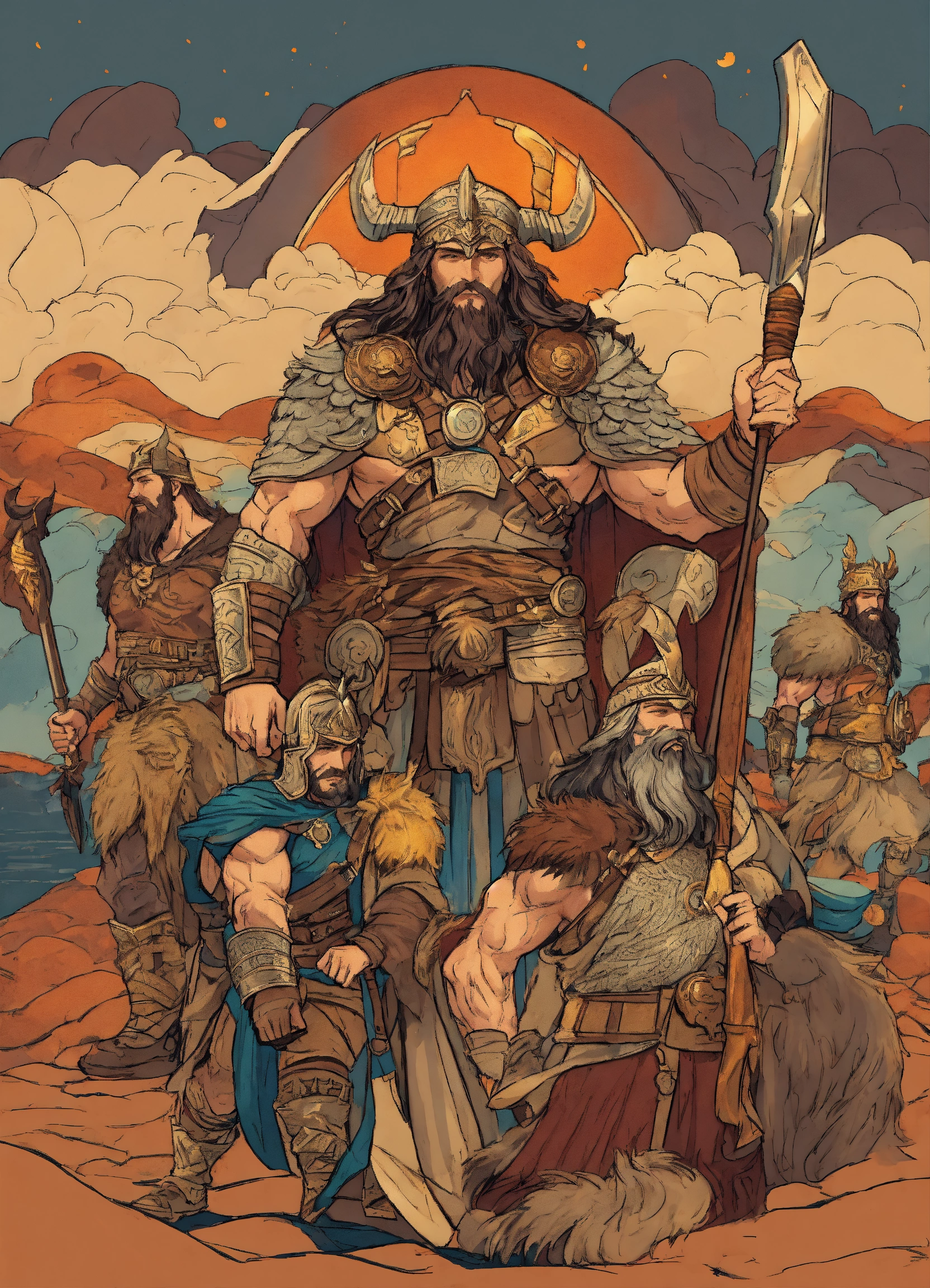 Lexica - Valhalla gods and warriors illustration