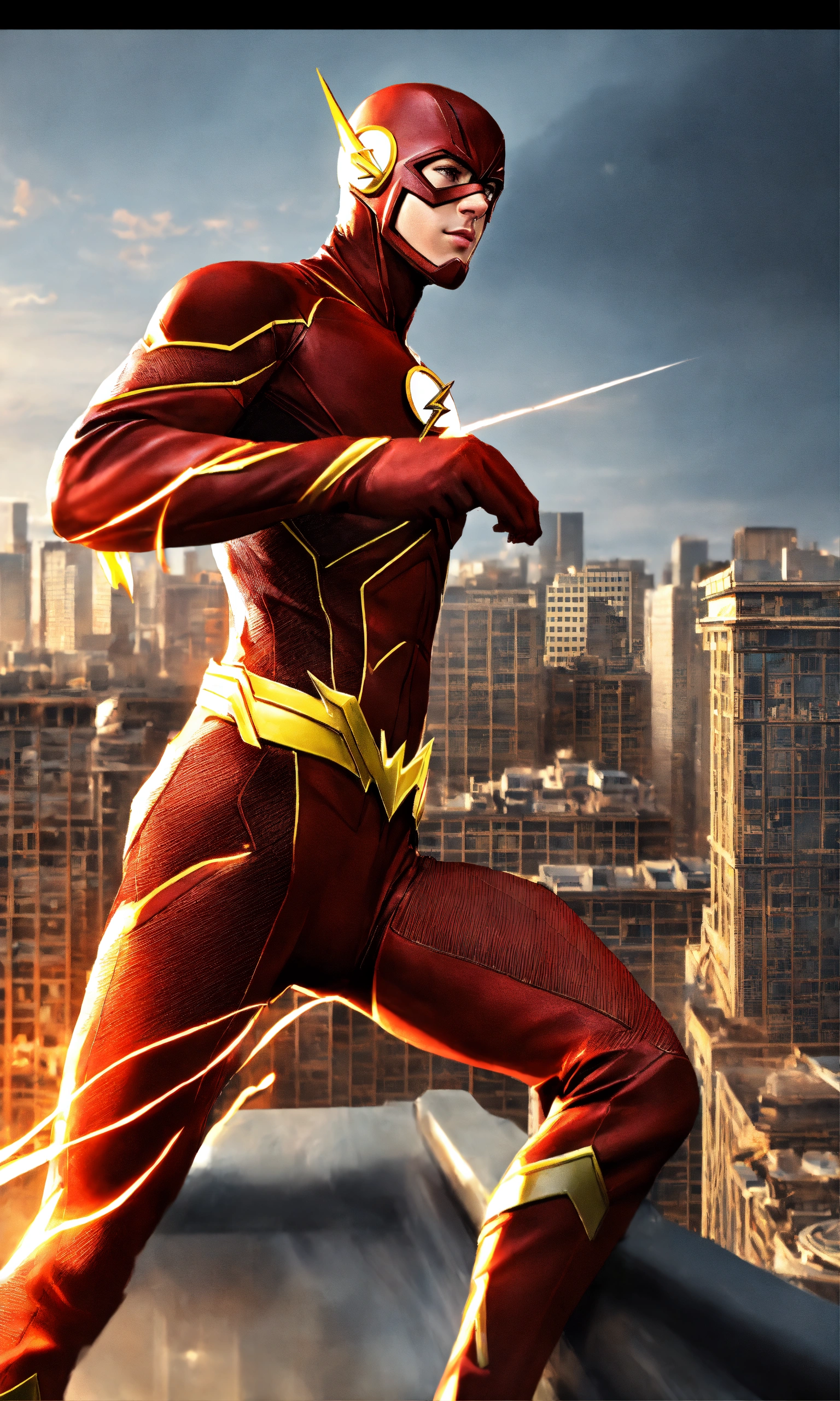 Lexica - Realistic, The flash becomes a sniper, shooting on the top ...