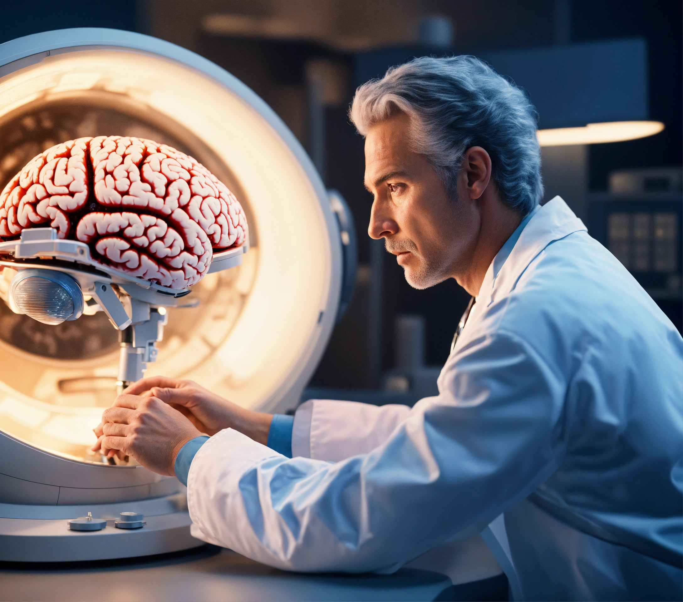 Lexica - A doctor looks at an MRI scan, He has a bionic brain instead ...
