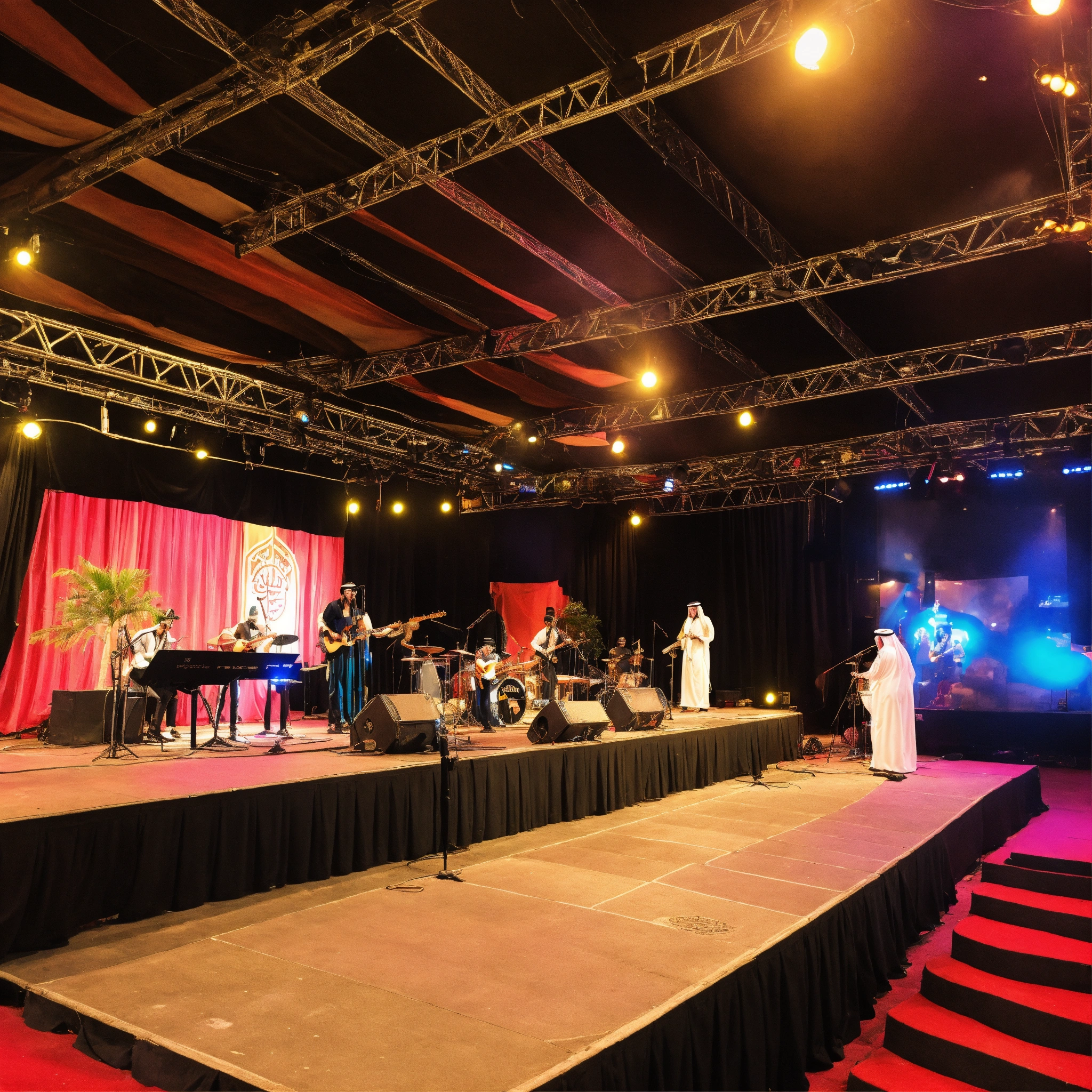 Lexica - Traditional Bahrain themed concert stage with live music bands