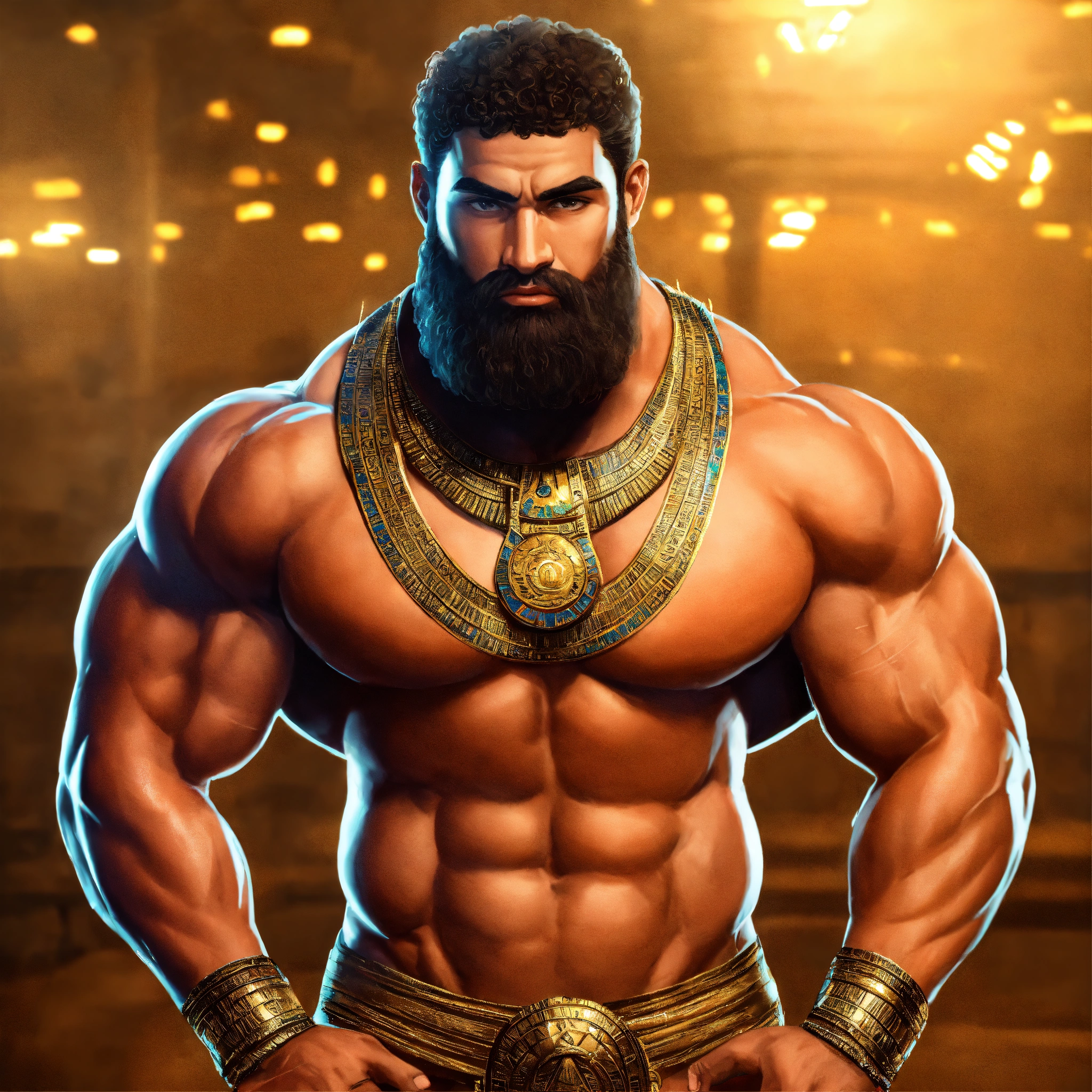 Lexica - 30-year-old hairy ancient Egyptian god with big muscles, big ...