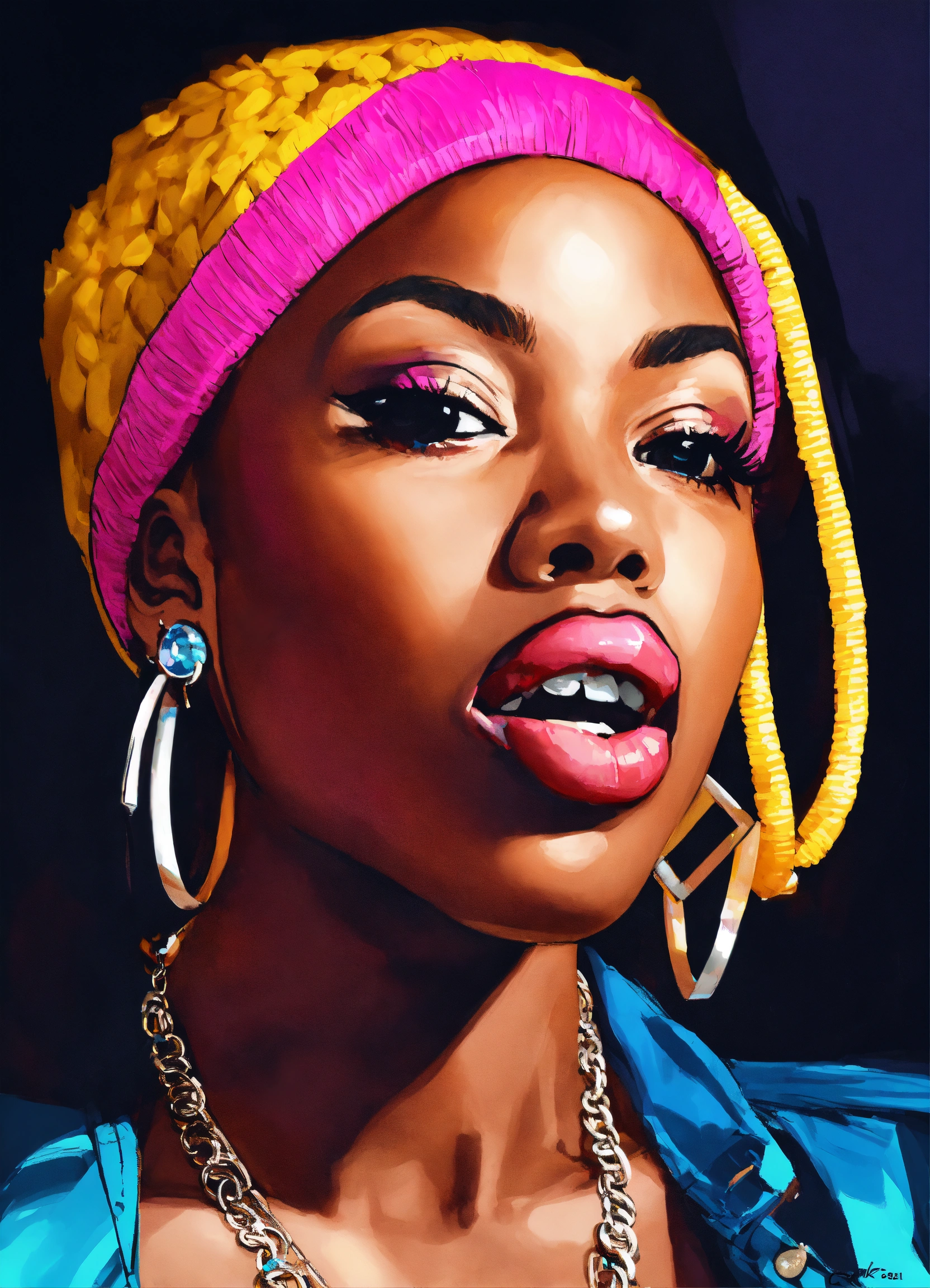 Lexica - Early 2000s female rapper with tounge out. Hoop earings ...