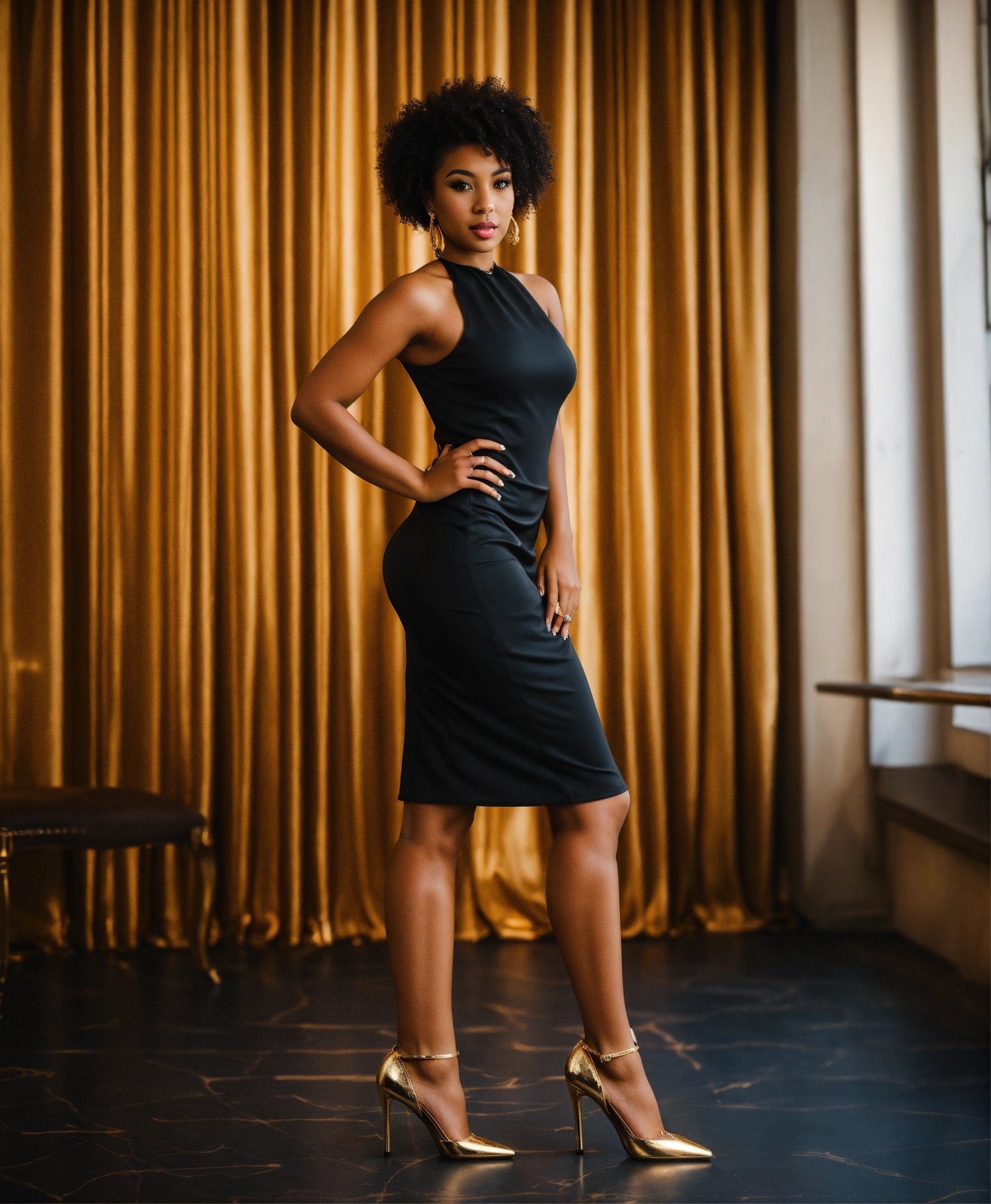 Lexica - FULL BODY PICTURE OF 2 MIXED RACE WOMAN IN A SHORT ALL BLACK ...