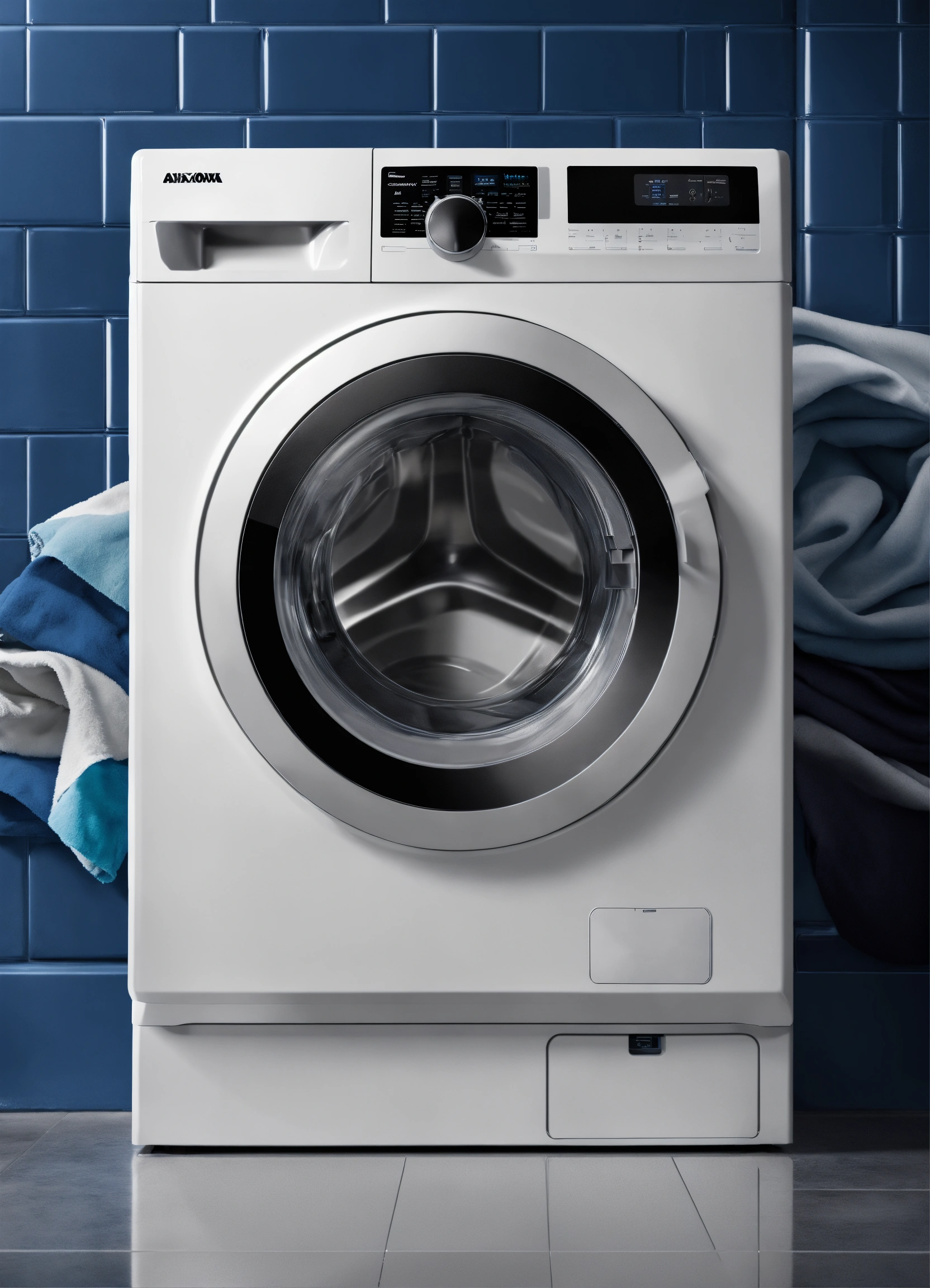 Lexica - Design a print ad for a washing machine called AXIOMWAVE AI-AX1.
