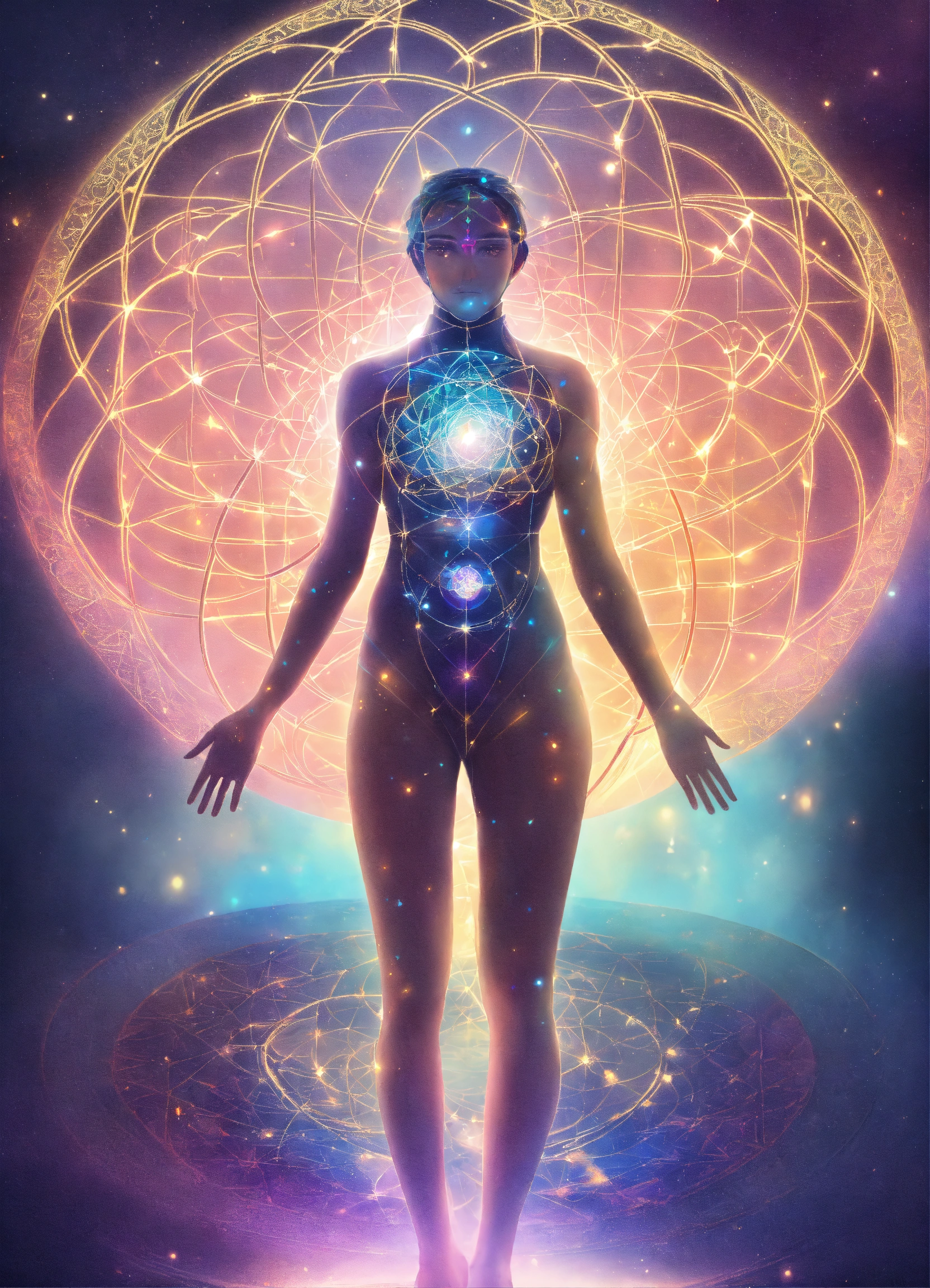 Lexica - A human symbole, connected to other universe, pastel colors ...