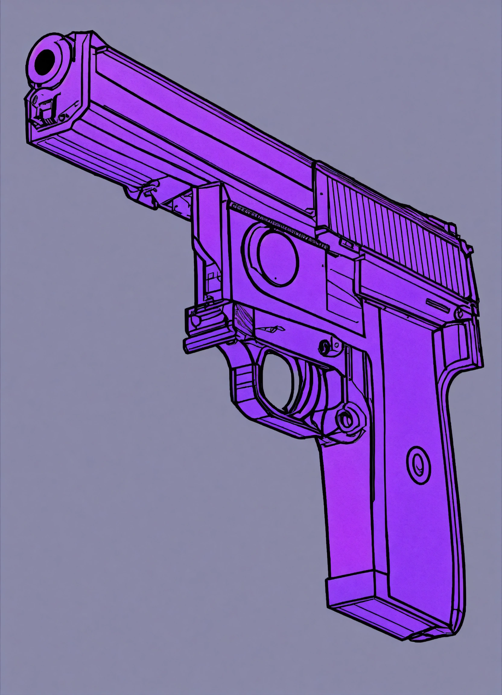 Lexica - Gun lineart purple simple