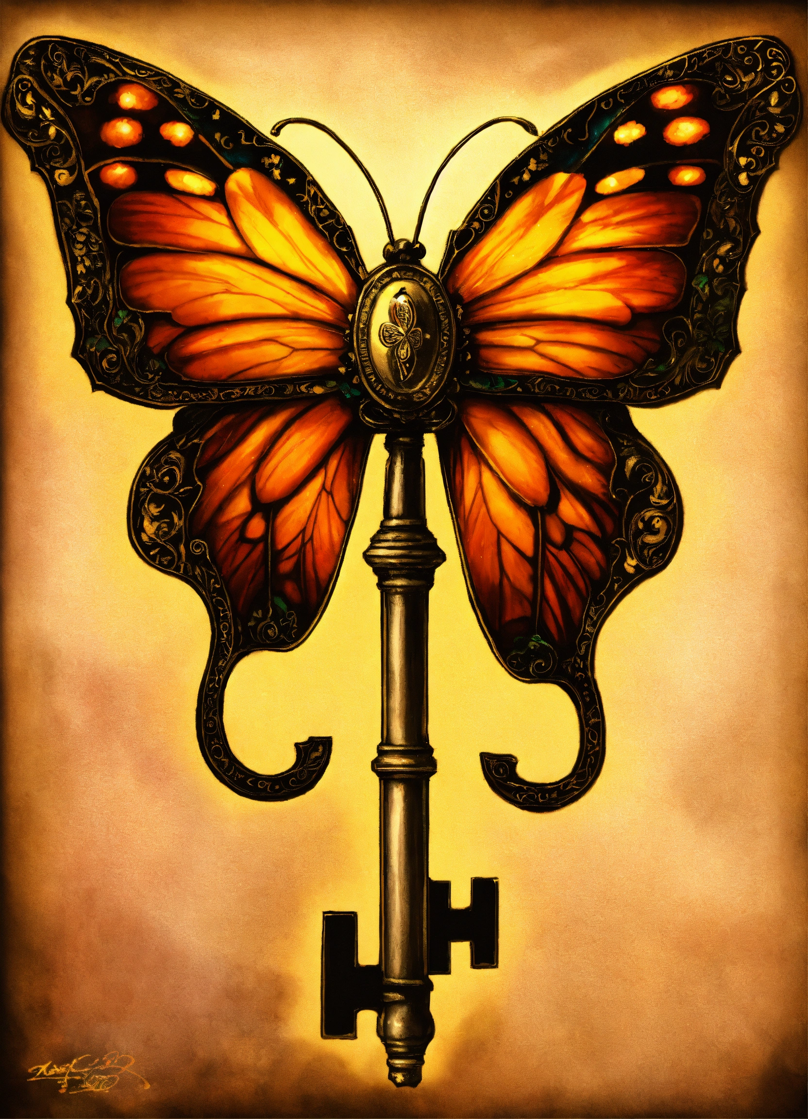 Lexica - An old magic butterfly key drawing