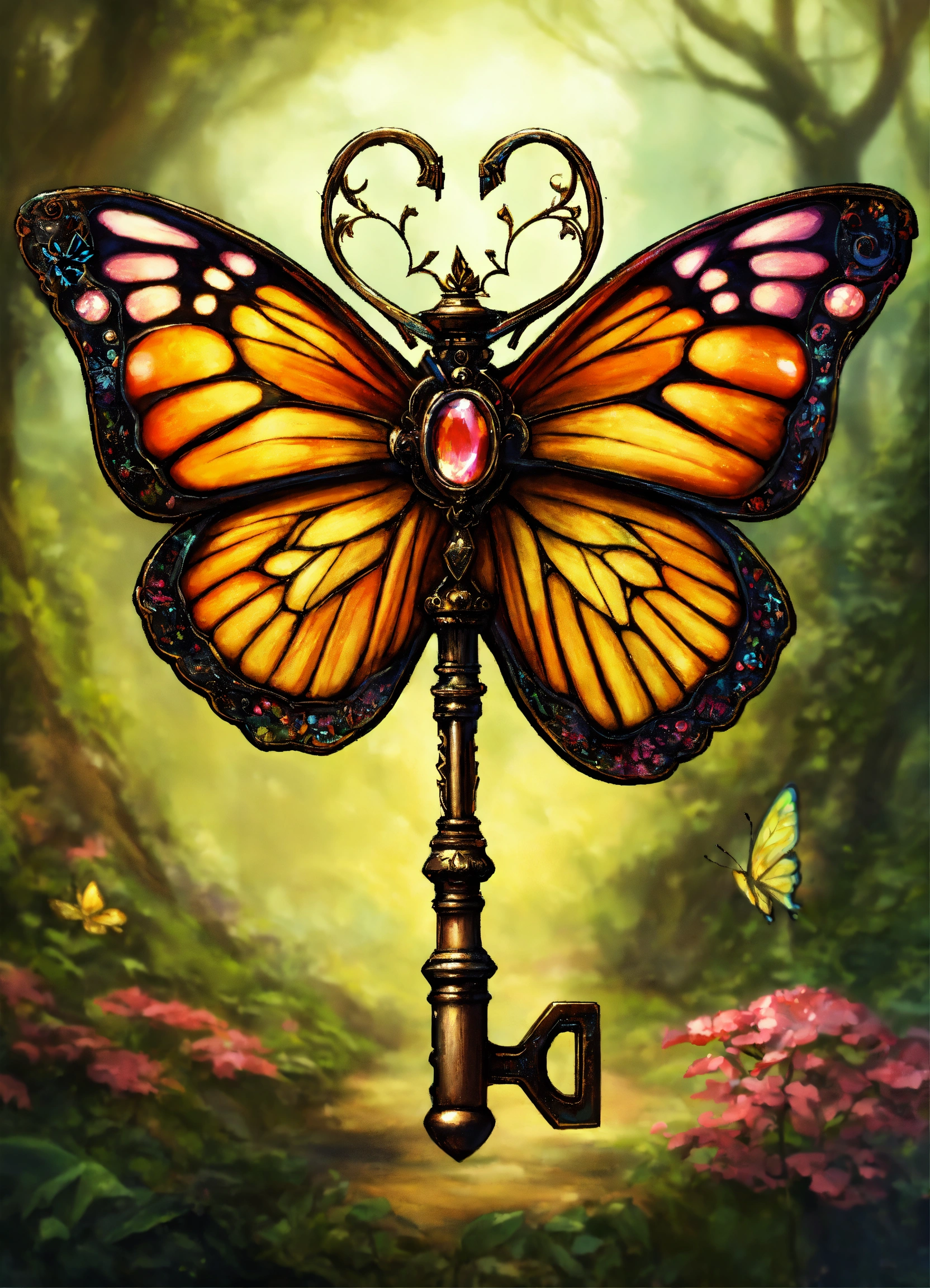 Lexica - An old magic butterfly key drawing