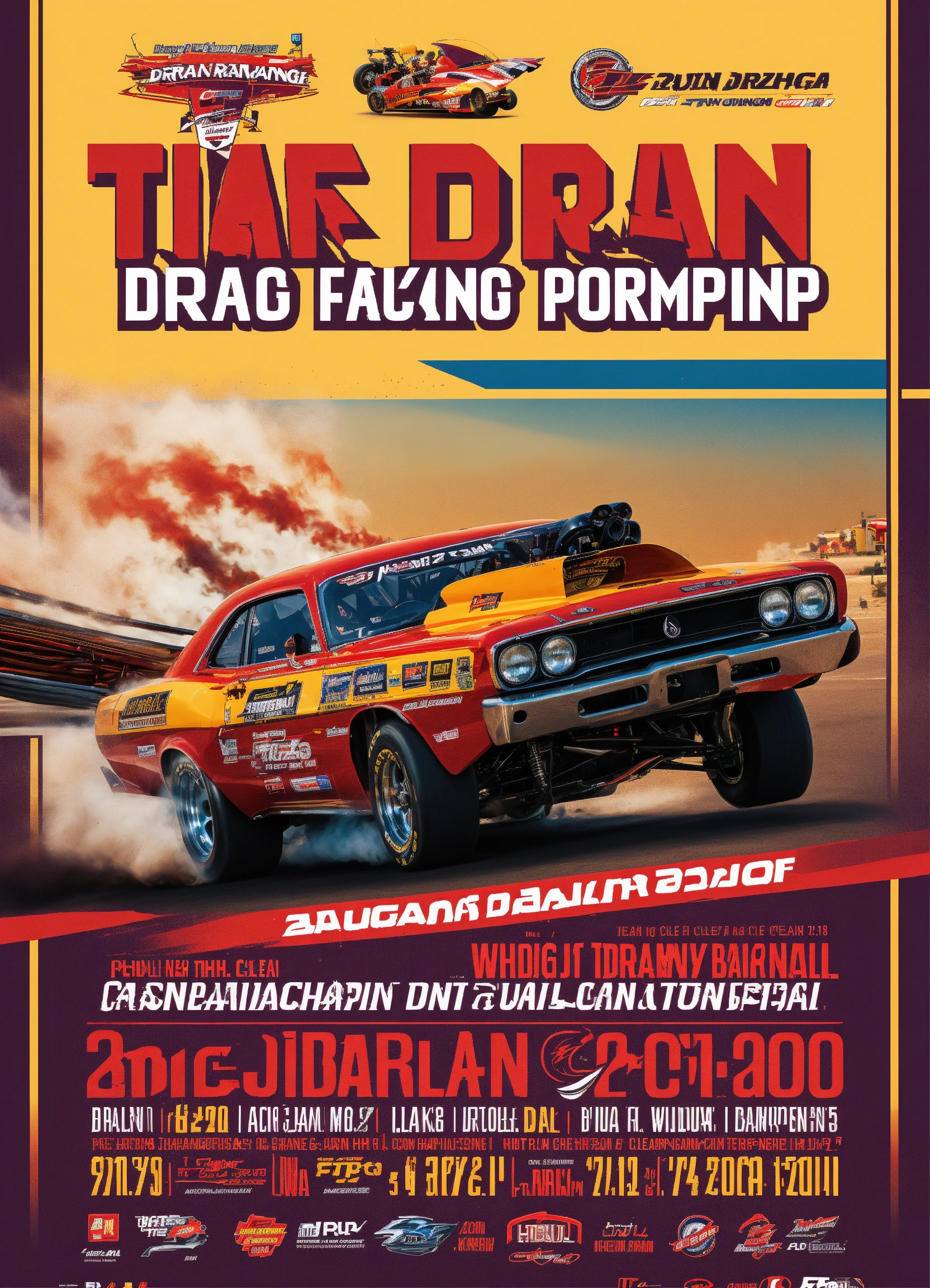 Lexica - Clean modern Bahrain Drag Racing Championship poster withfive ...