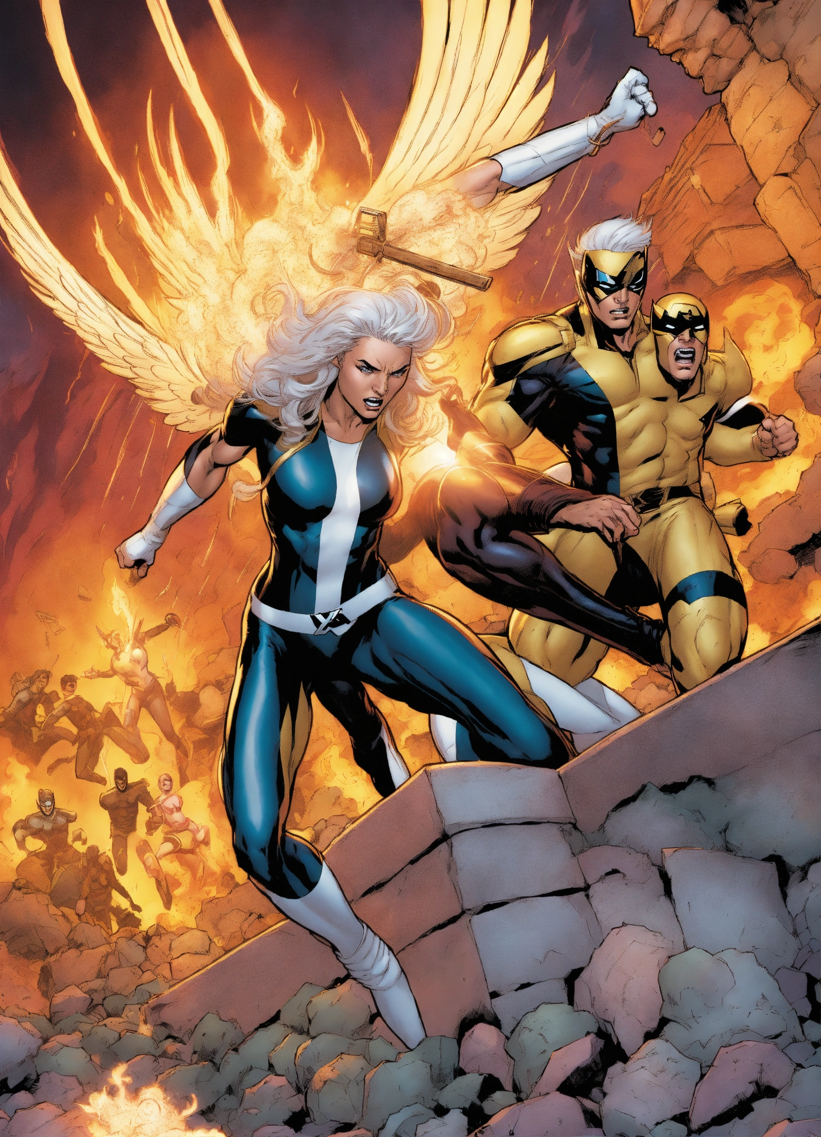 Lexica - Marvel angel dust xmen in action without words or logos