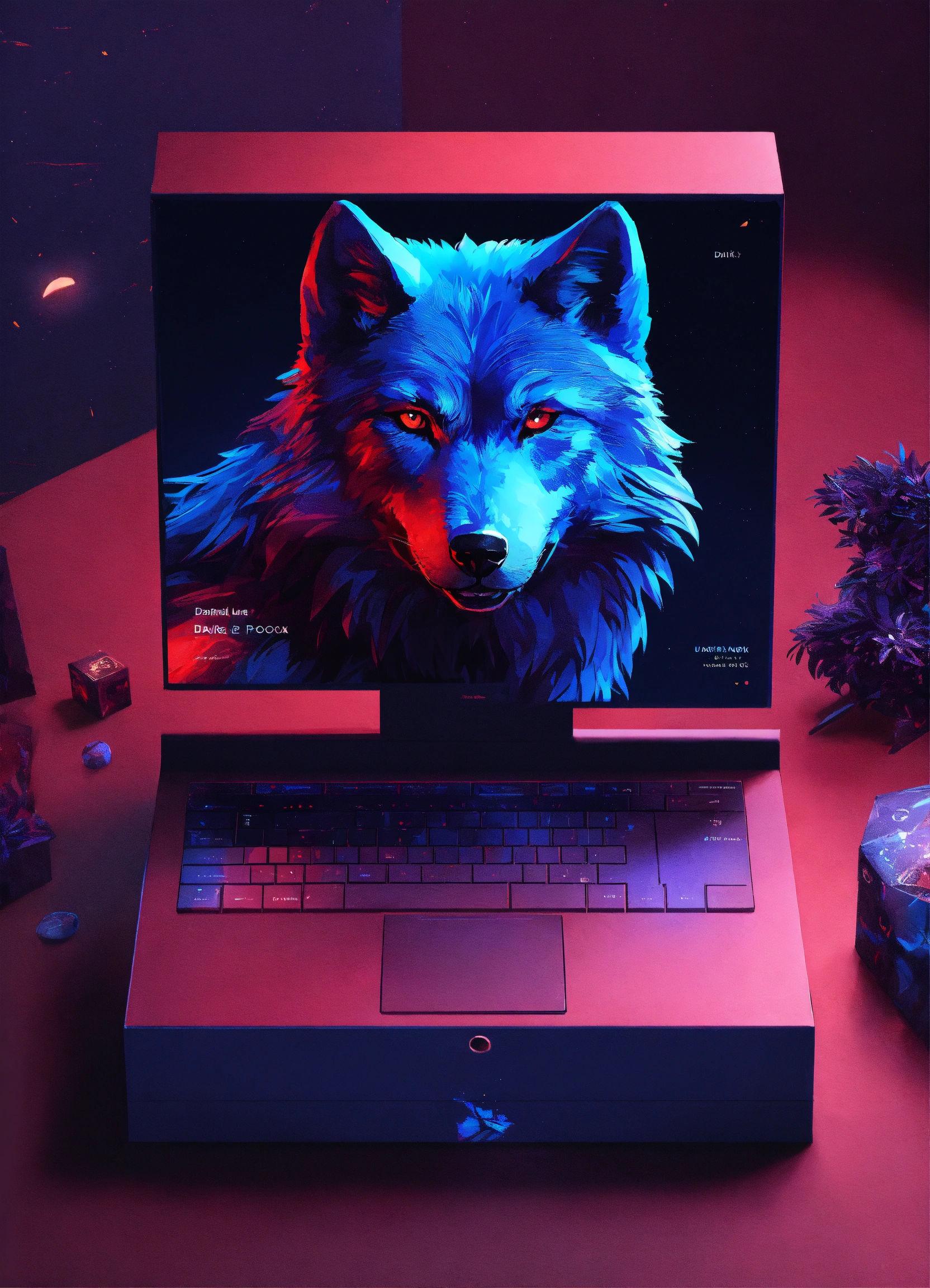 Lexica - Beautiful boxes mockup of a dark wolf, 8k, ui ux, dark blue ...