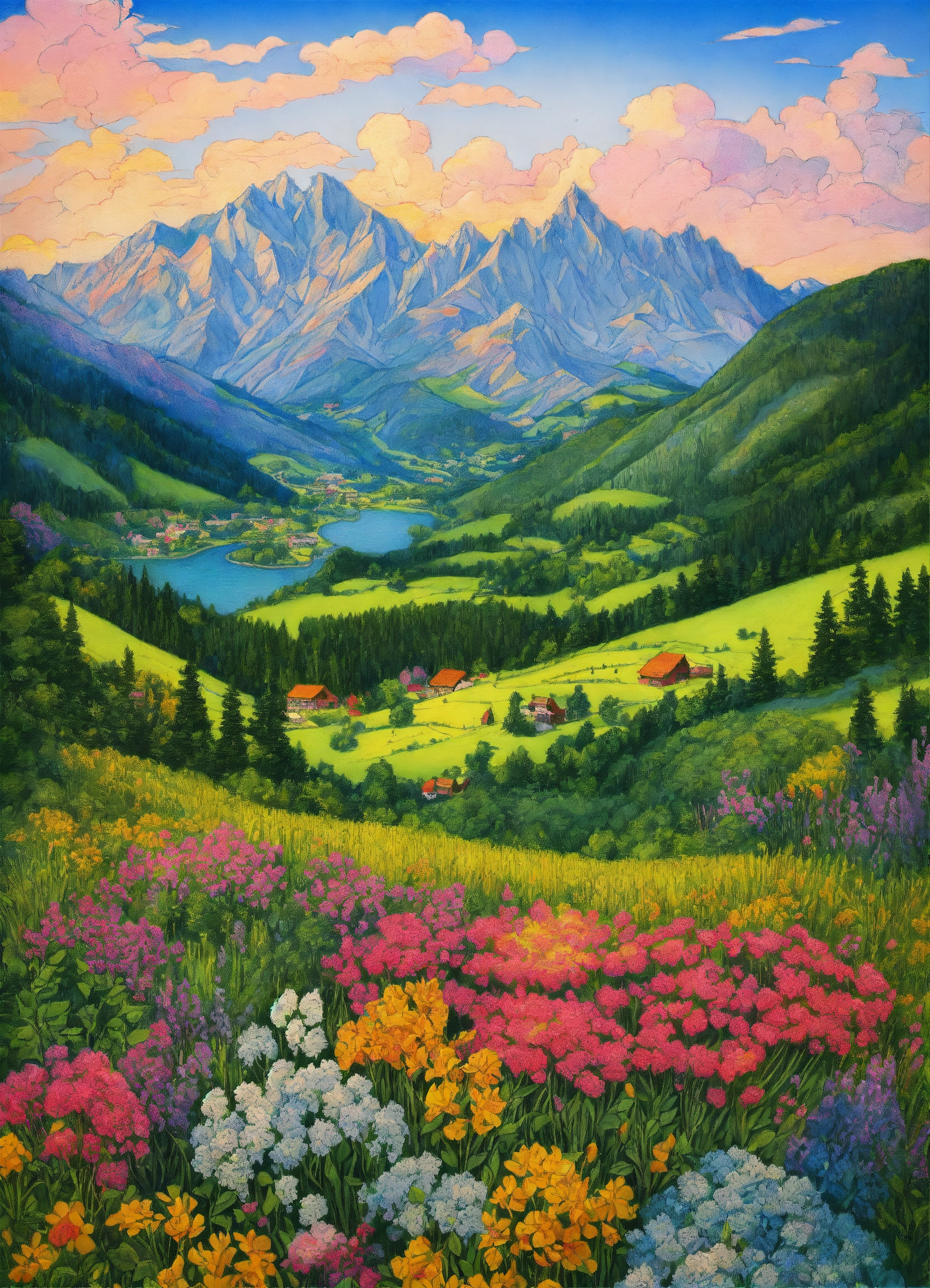 Lexica - Austrian mountains a beautiful and highly detailed bright ...