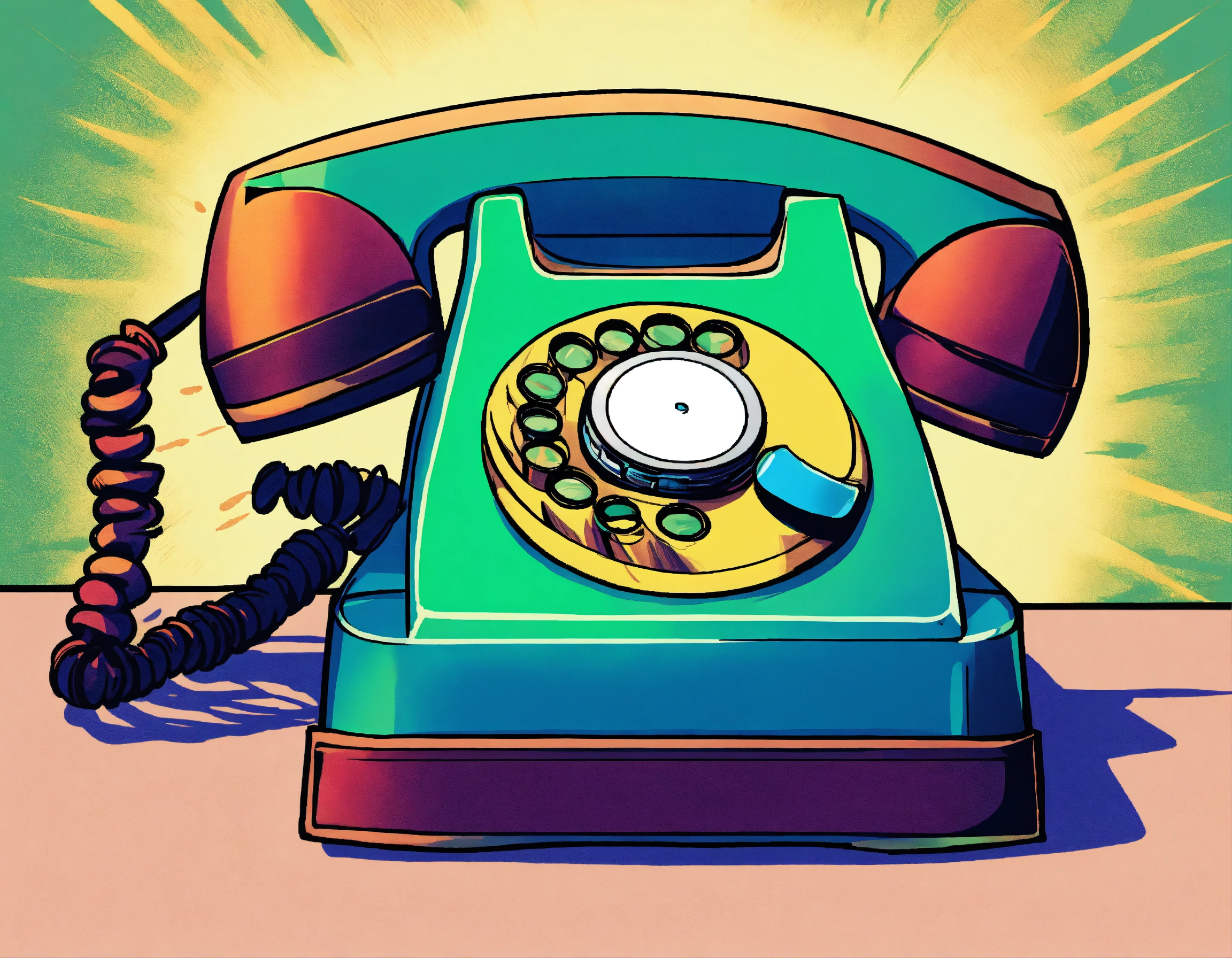 Lexica - Modern phone is ringing. comic style