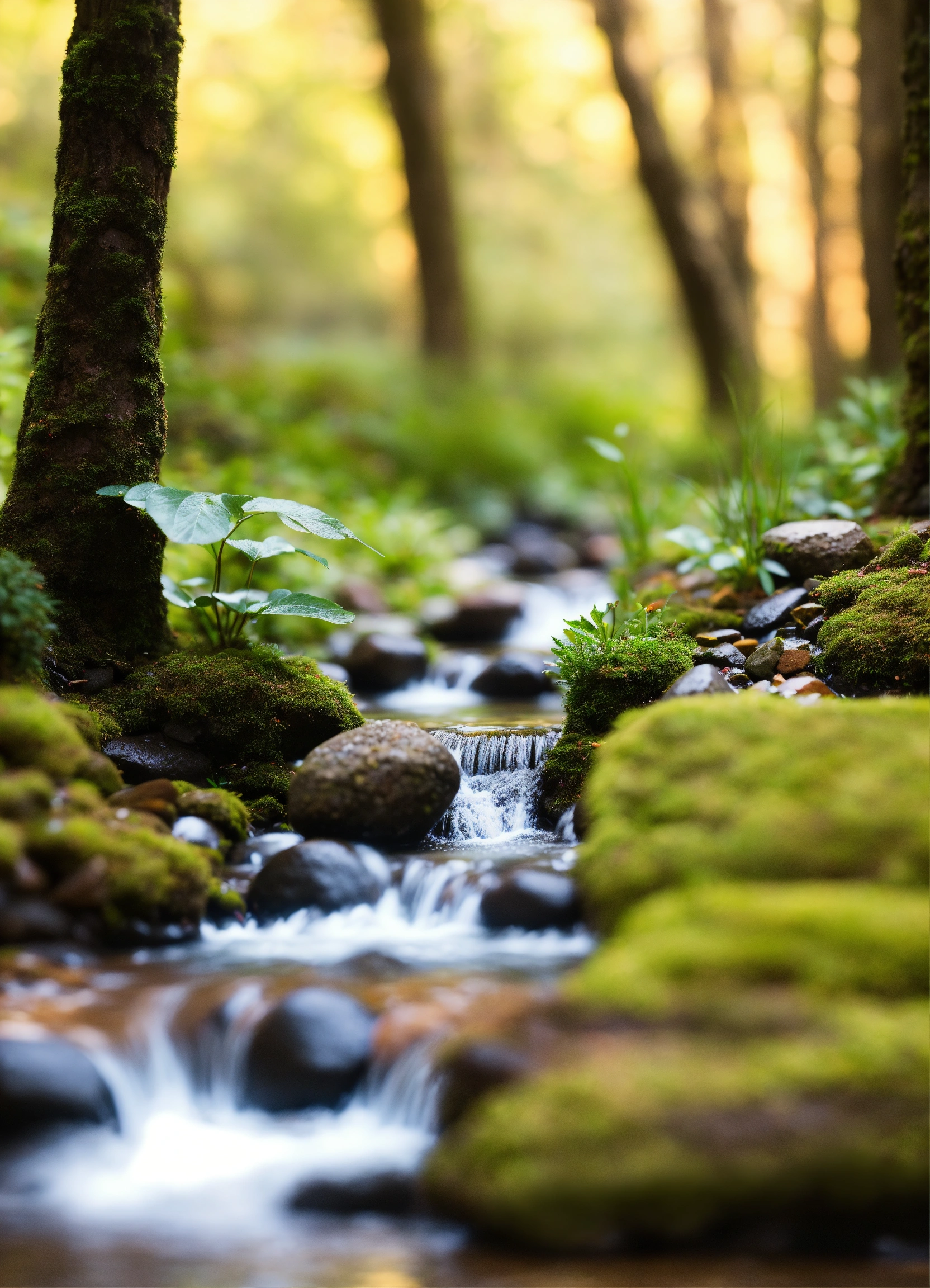 Lexica - Miniature City in a woodland stream, best quality, intricate ...