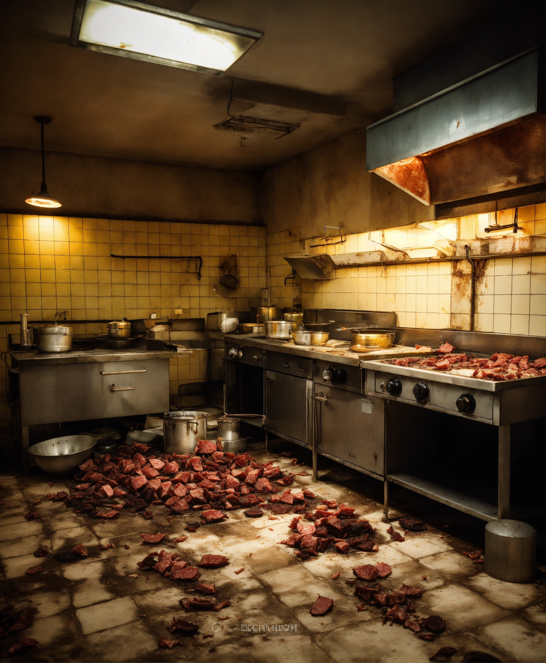 Lexica - Abandoned restaurant kitchen hotel, Large white and steel ...