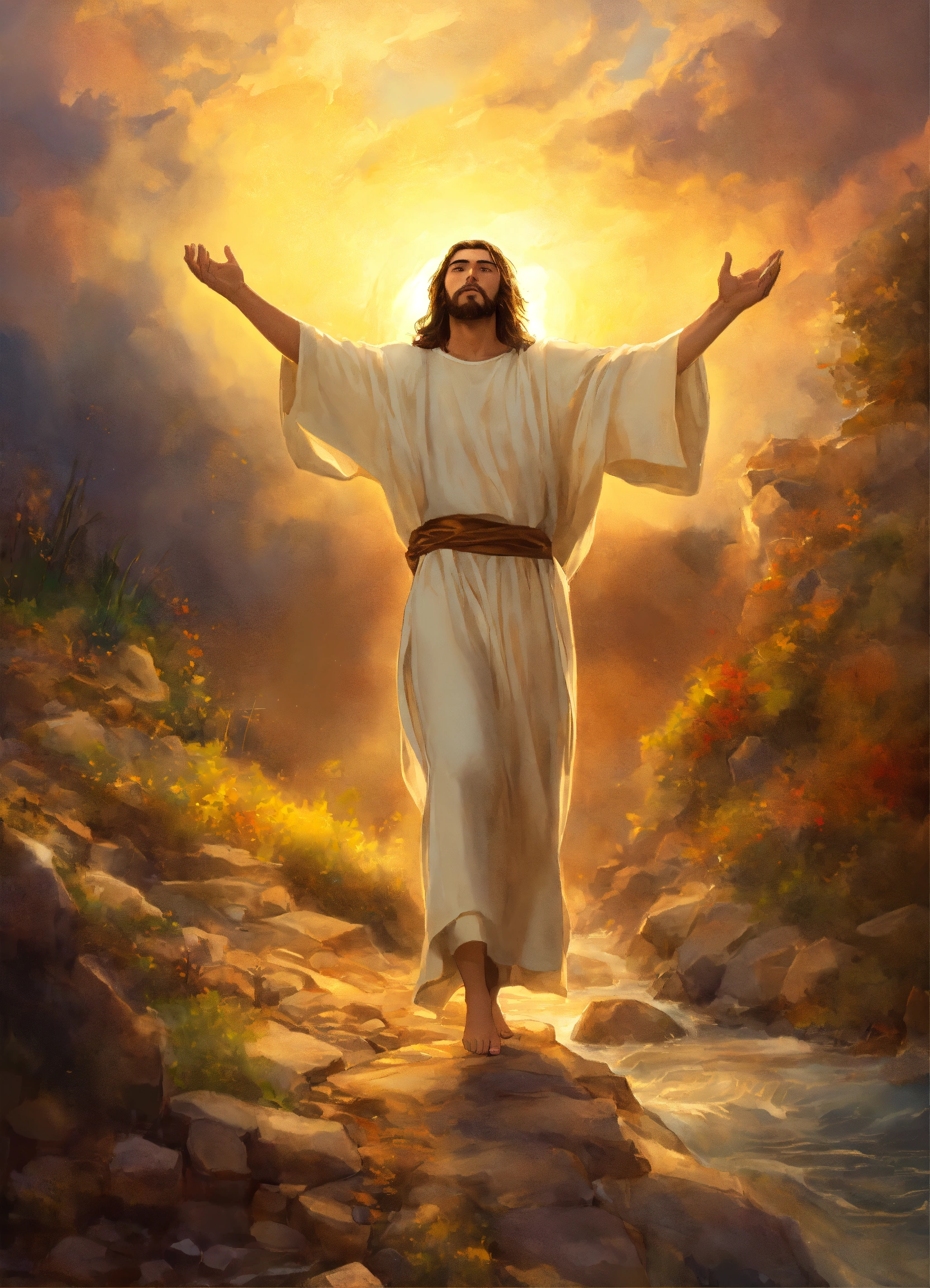 Lexica - Jesus give hand and help young man