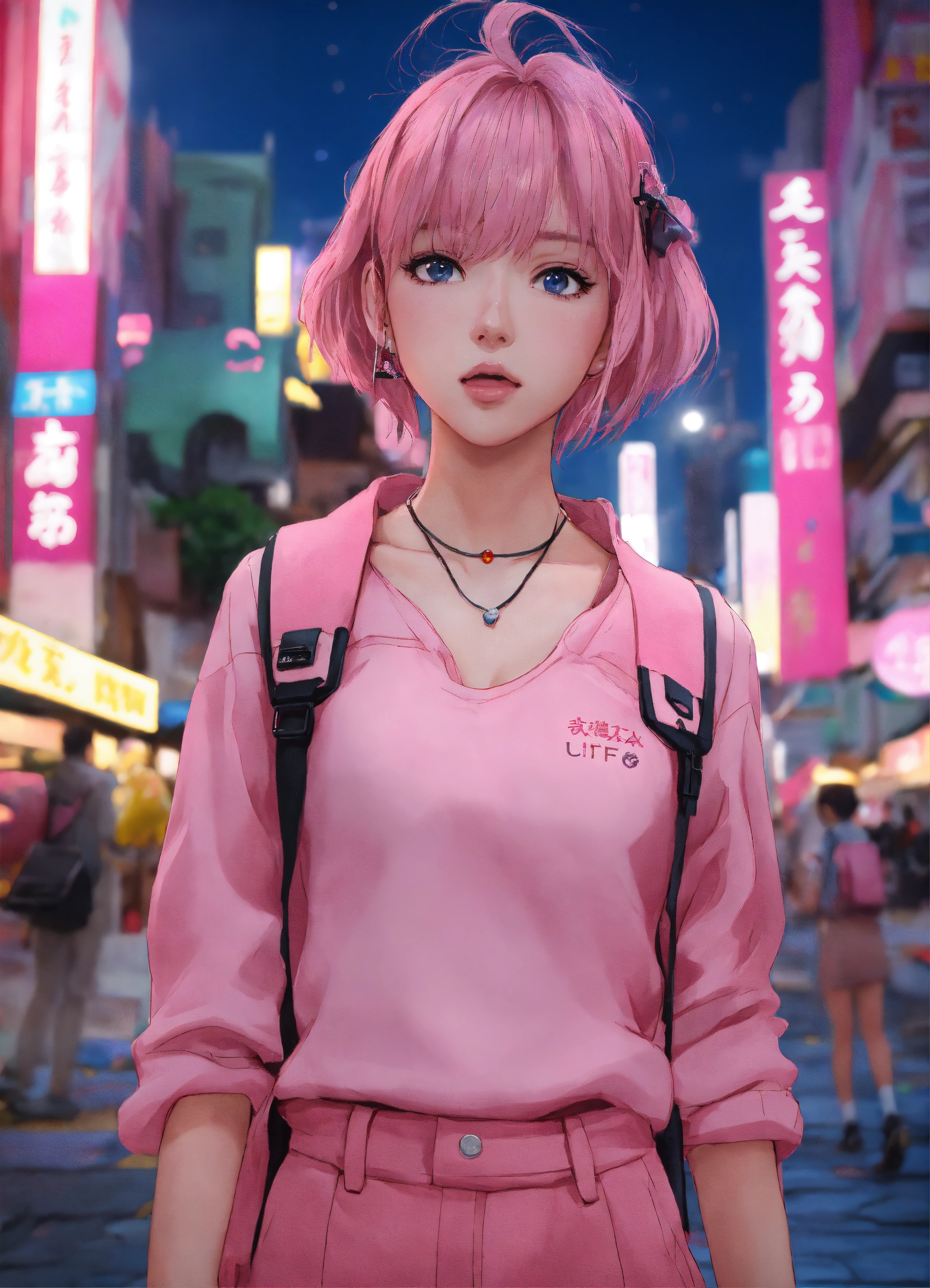 Lexica - Anime; cartoon; ultra realistic; pink city, Tsim Sha Tsui, in a  anime city, ultra realistic, toca boca life world perfect, no imperfection,  ...