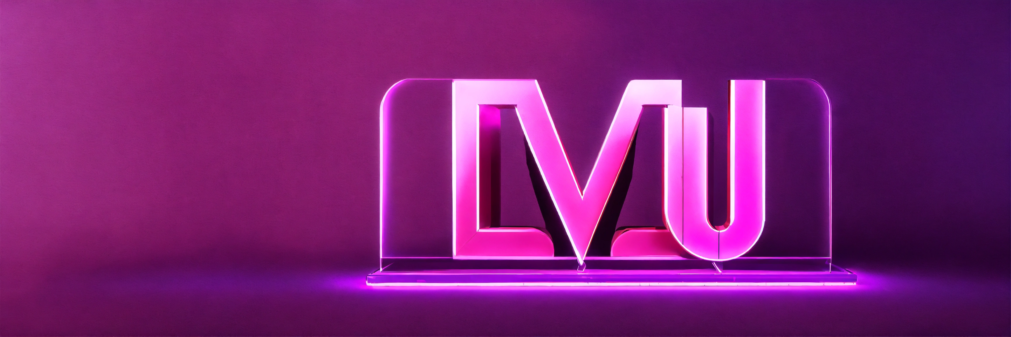 Lexica MNO3nder color , L U V 3 letters, logo, icon, web, 3D, purple, fuxia or lavander color