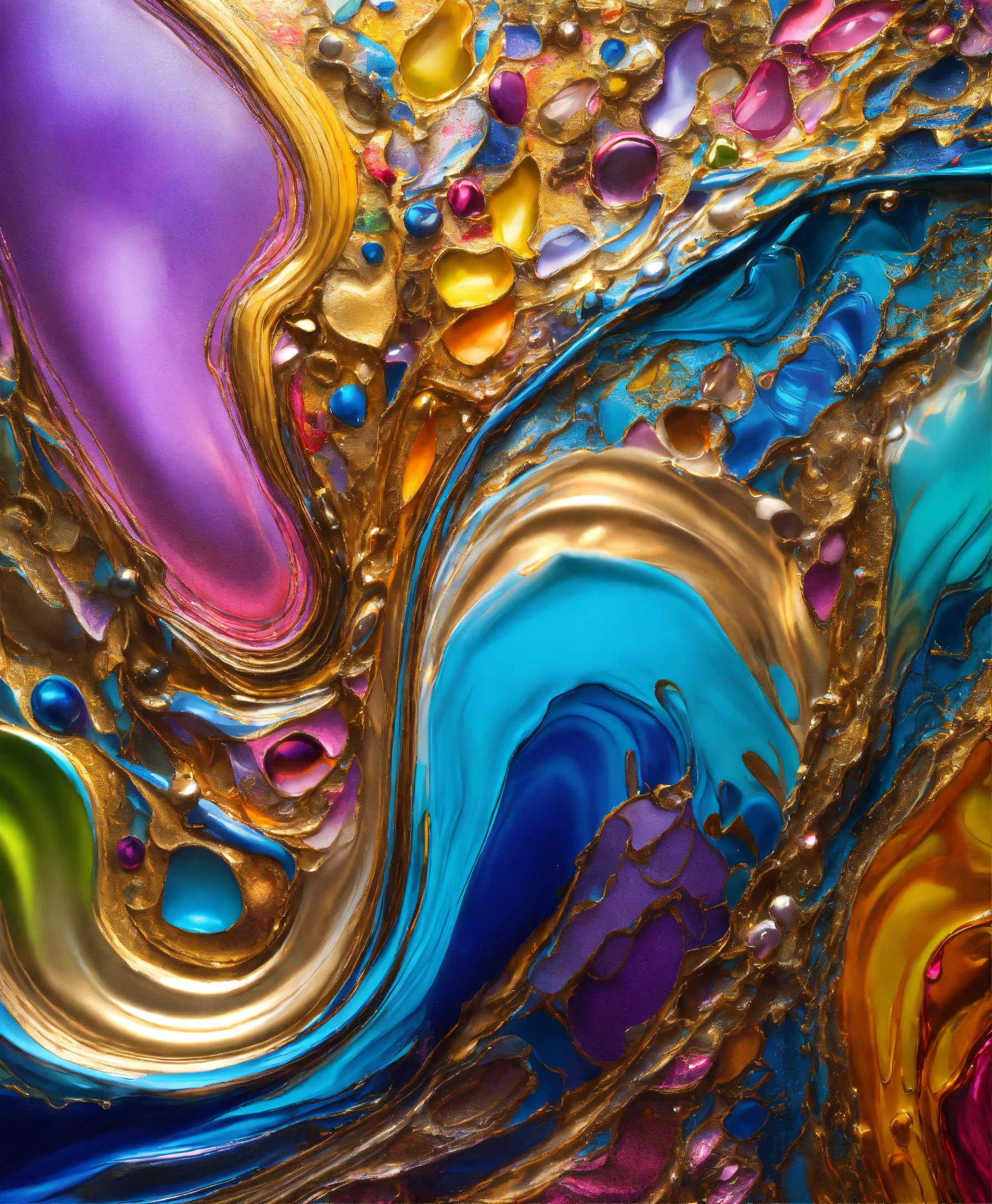 Lexica - Colorful abstract painting oil and water complex complicated ...