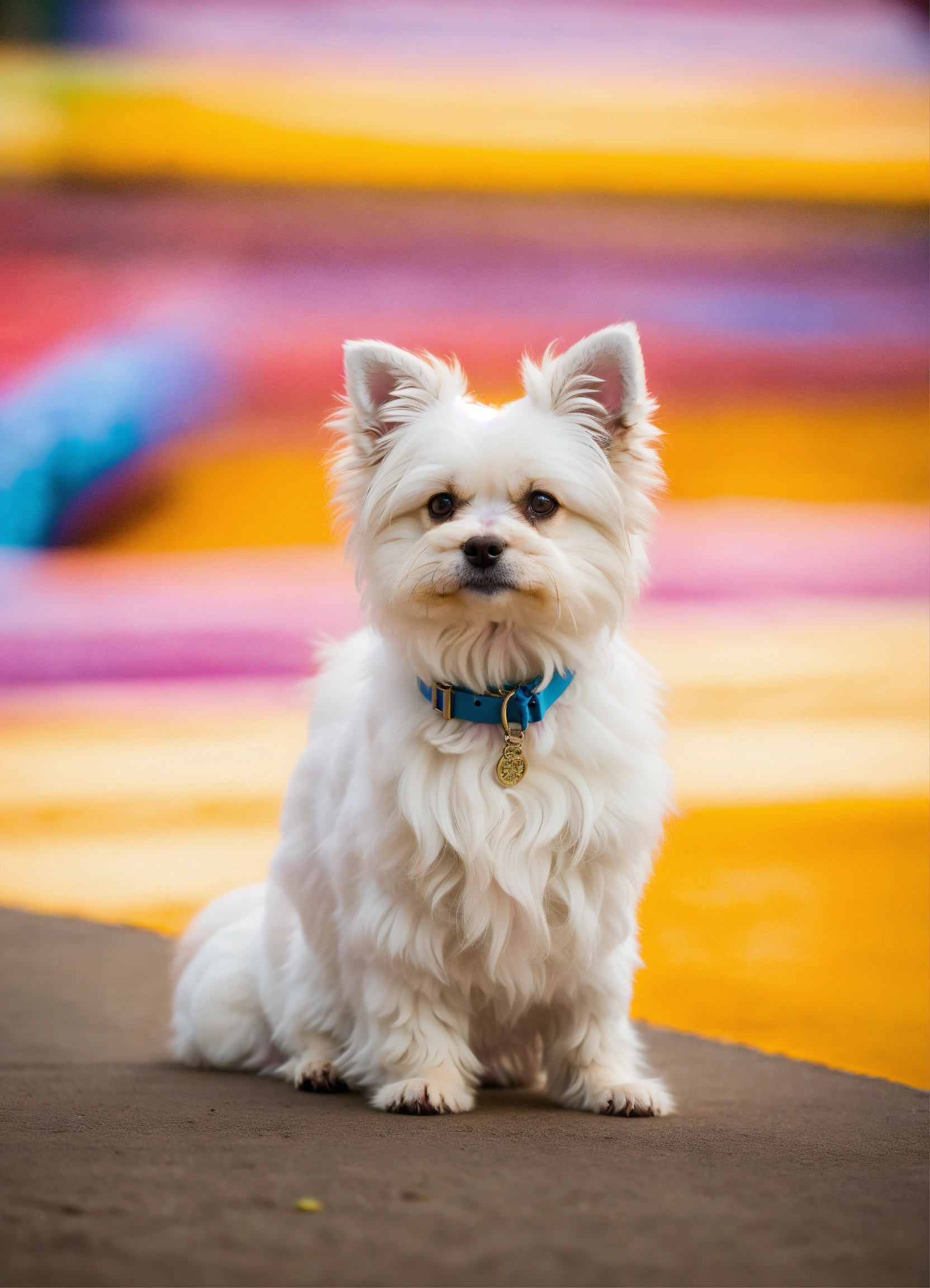 lexica-a-white-fluffy-small-dog-on-rainbow-bridge-where-dogs-and-cats
