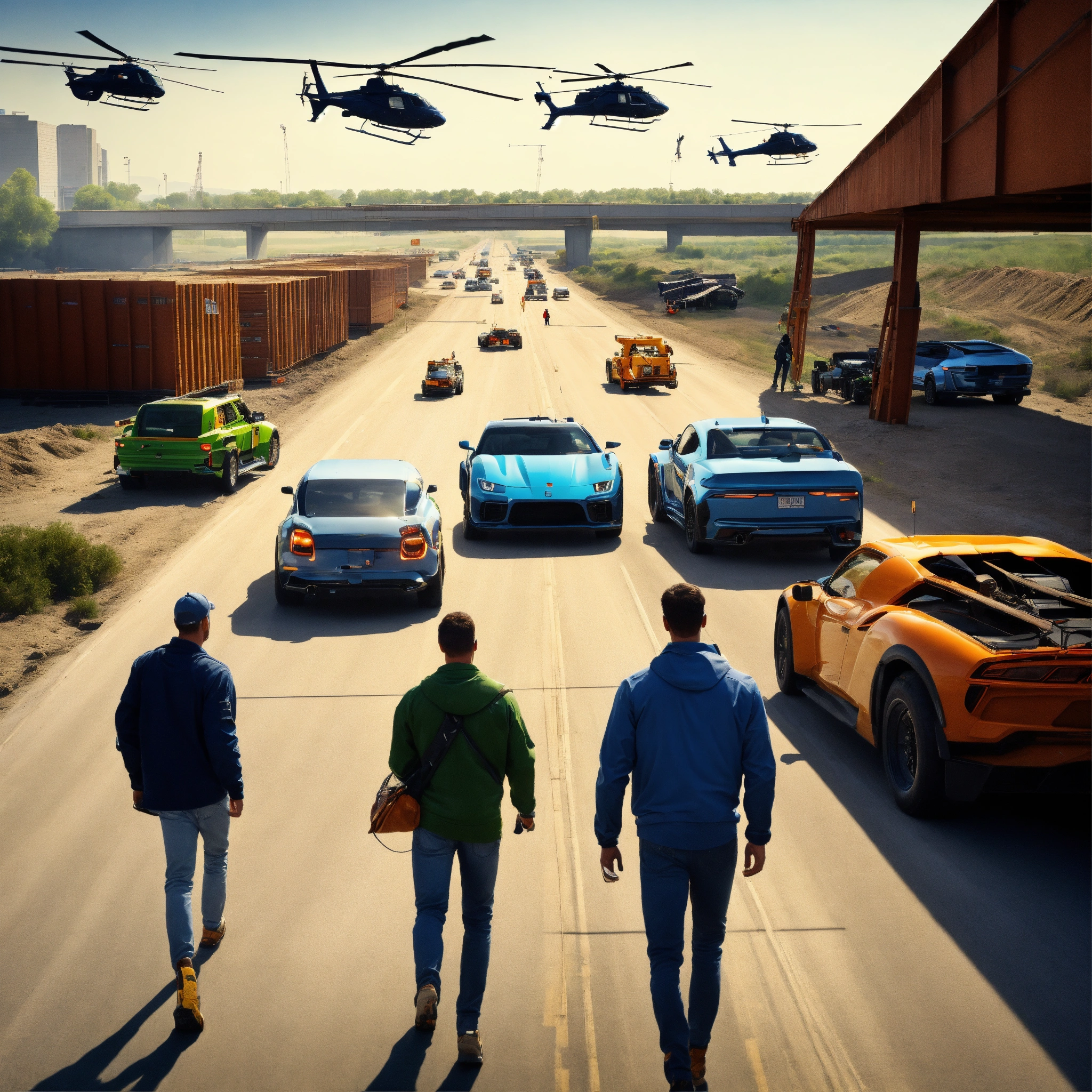lexica-a-hyperrealistic-image-of-4-people-walking-towards-the-viewer